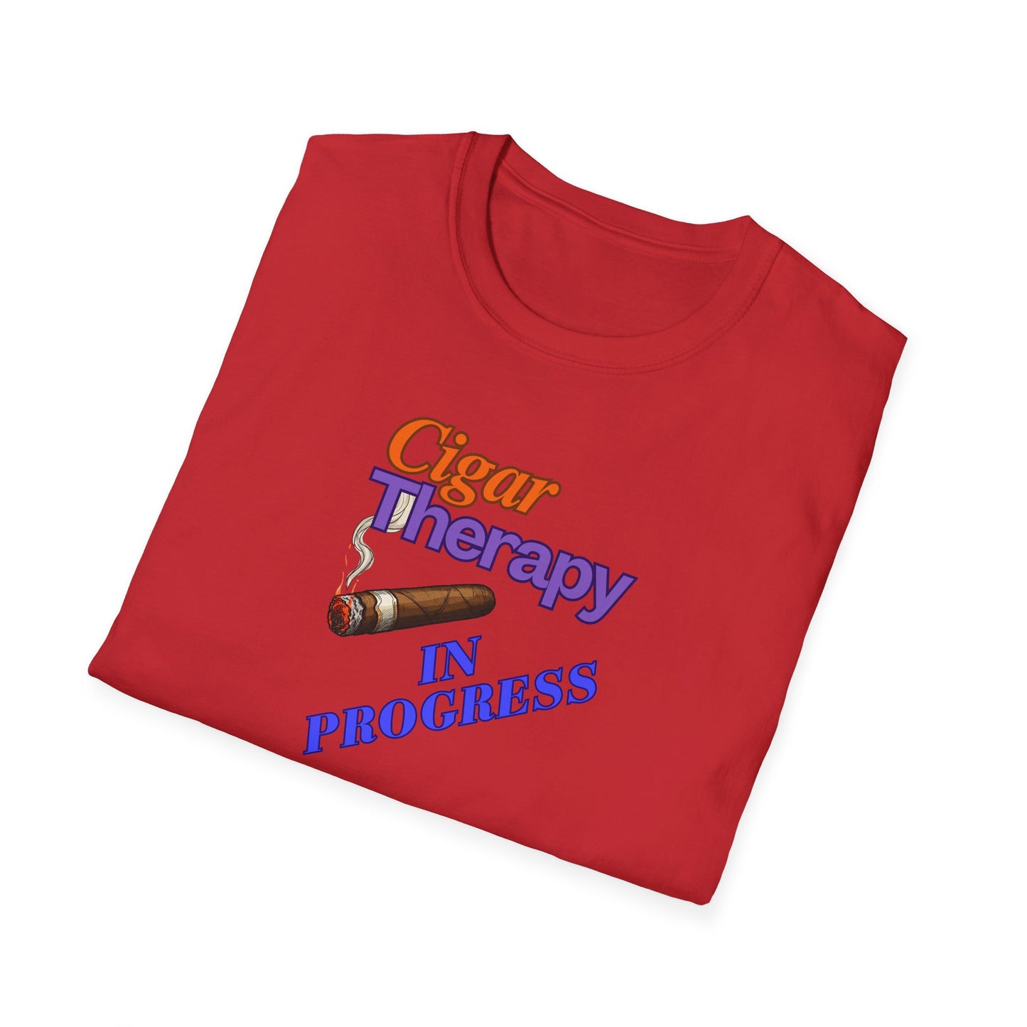 Cigar Therapy in Progress Unisex T-Shirt, BBQ Pool Party Shirt, Fathers Day Gift, Relaxation Leisure, Cigar lover Gift, Grandpa Gift