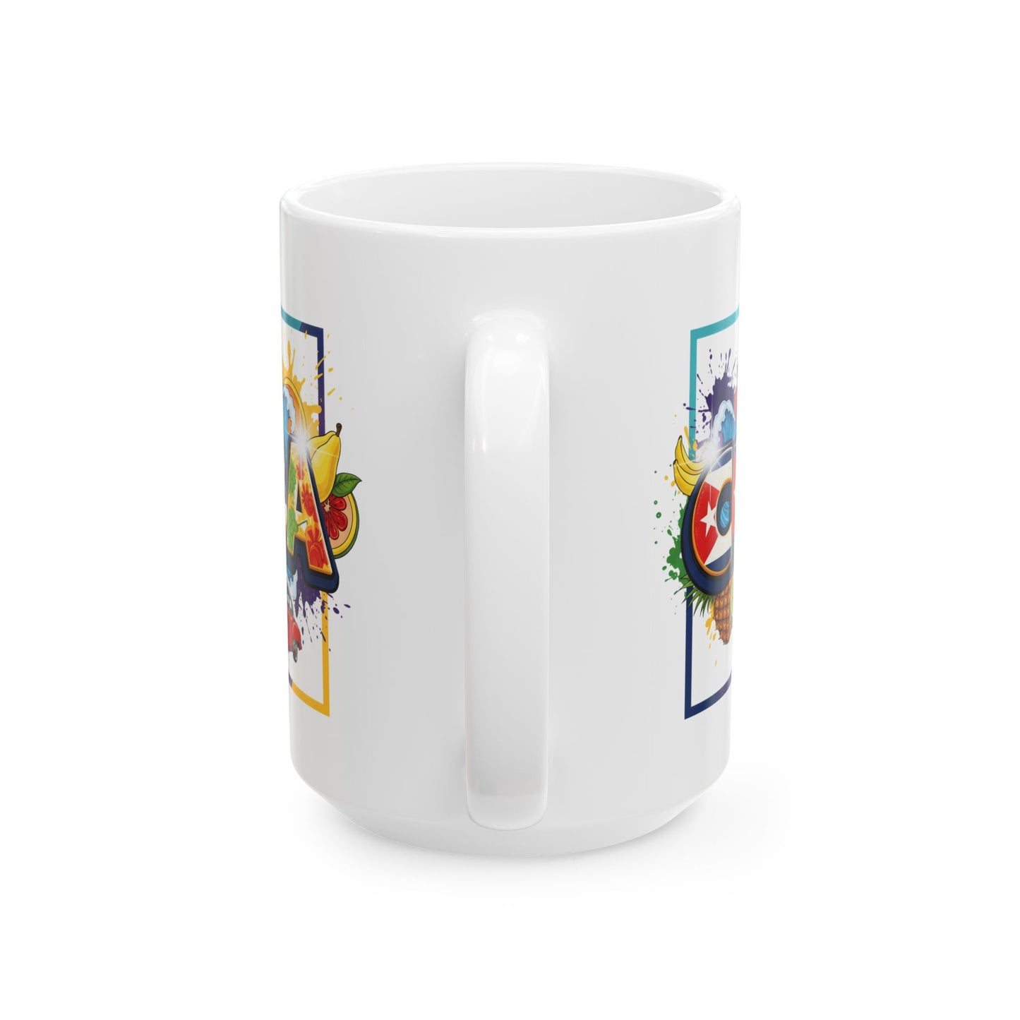 Colorful Cuban Flag Ceramic Mug, 11oz 15oz - Vibrant Cuba Souvenir Coffee Cup, Patriotic Tea Mug, Cuban American Gift, Kitchen Decor