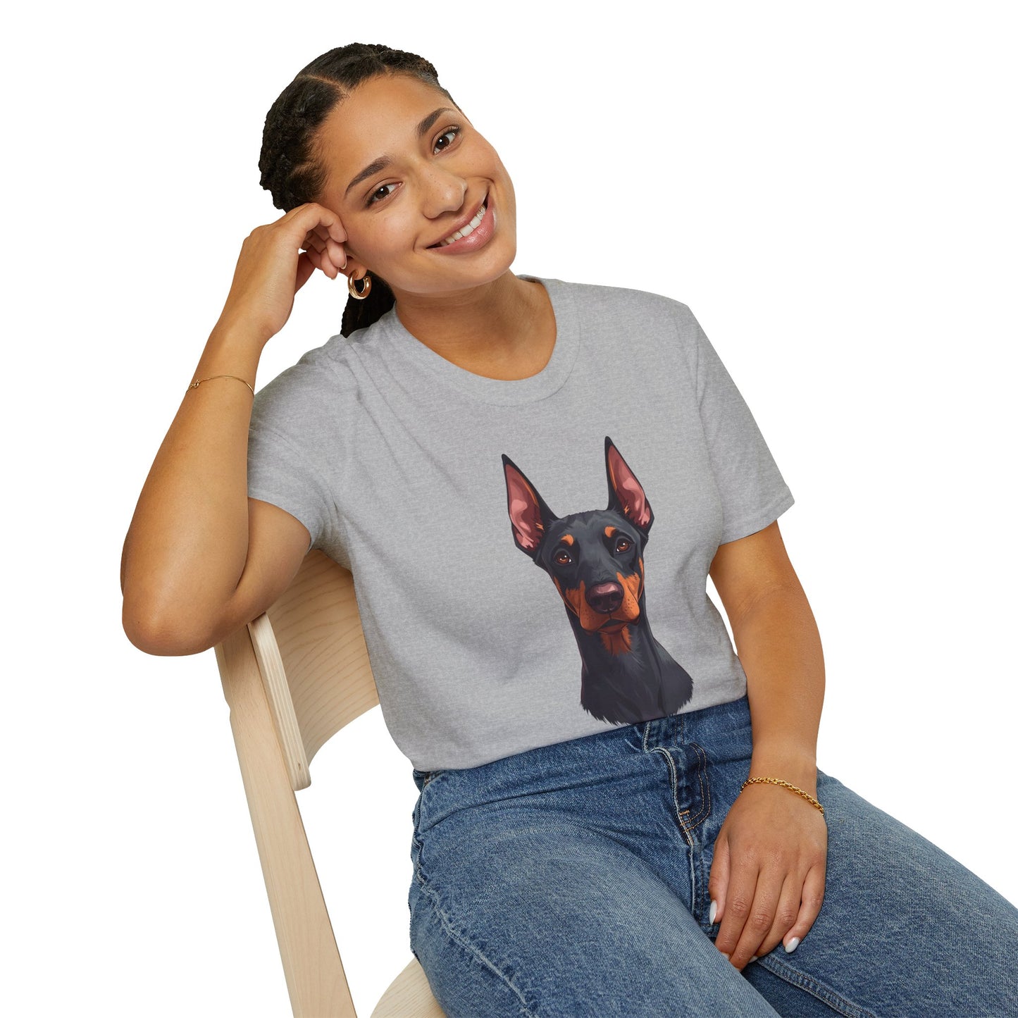 Doberman Dog Portrait Shirt – Doberman Dog Lover Gift, Cute Dog Mom Tee, Dog Dad Shirt, Pet Breed Apparel