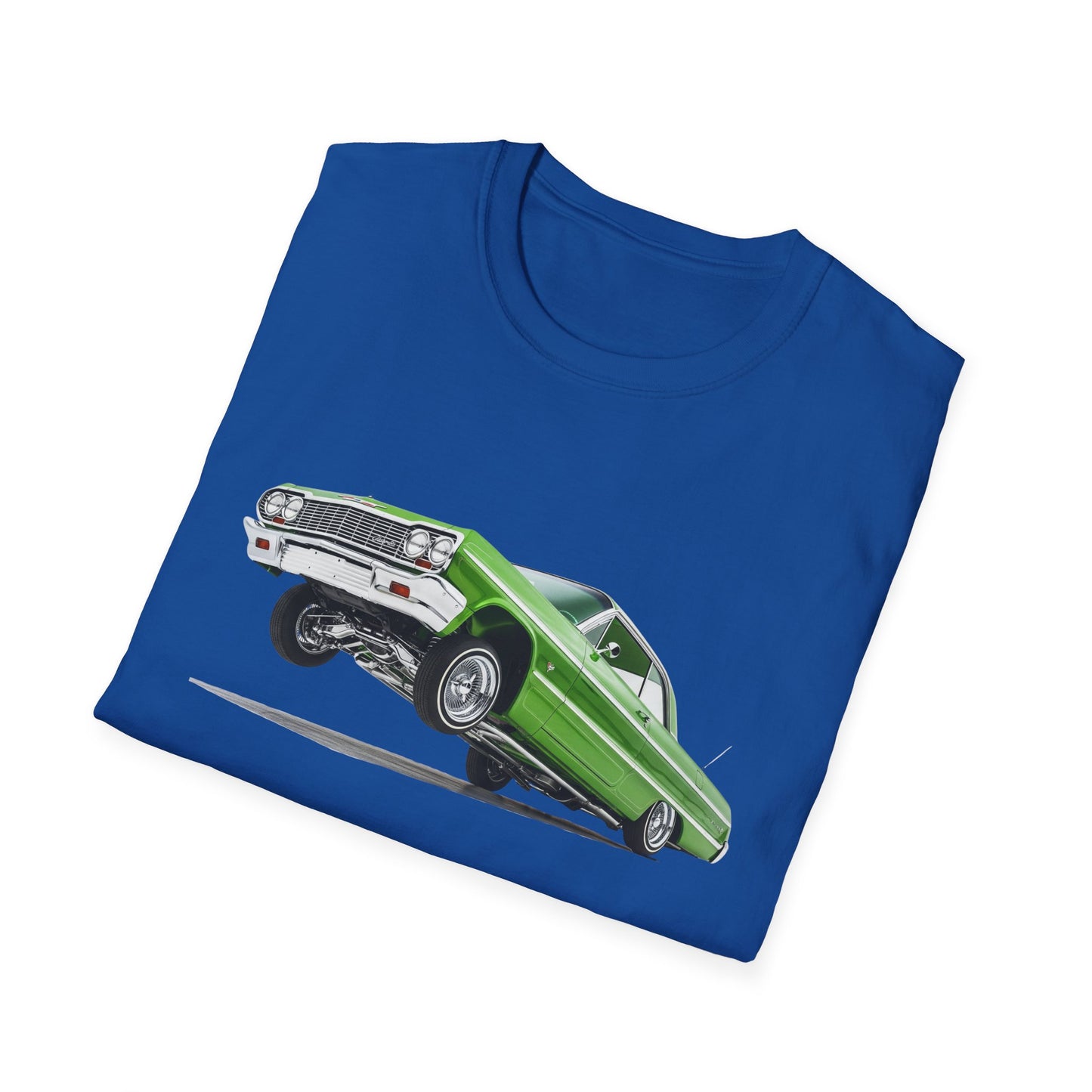 1964 Chevy Impala Hydraulics Lowrider Hoppin' Ink Drawing T-Shirt - Old School Hip Hop Cholo Art Tee Design - Chicano Car Club Graphic Tee