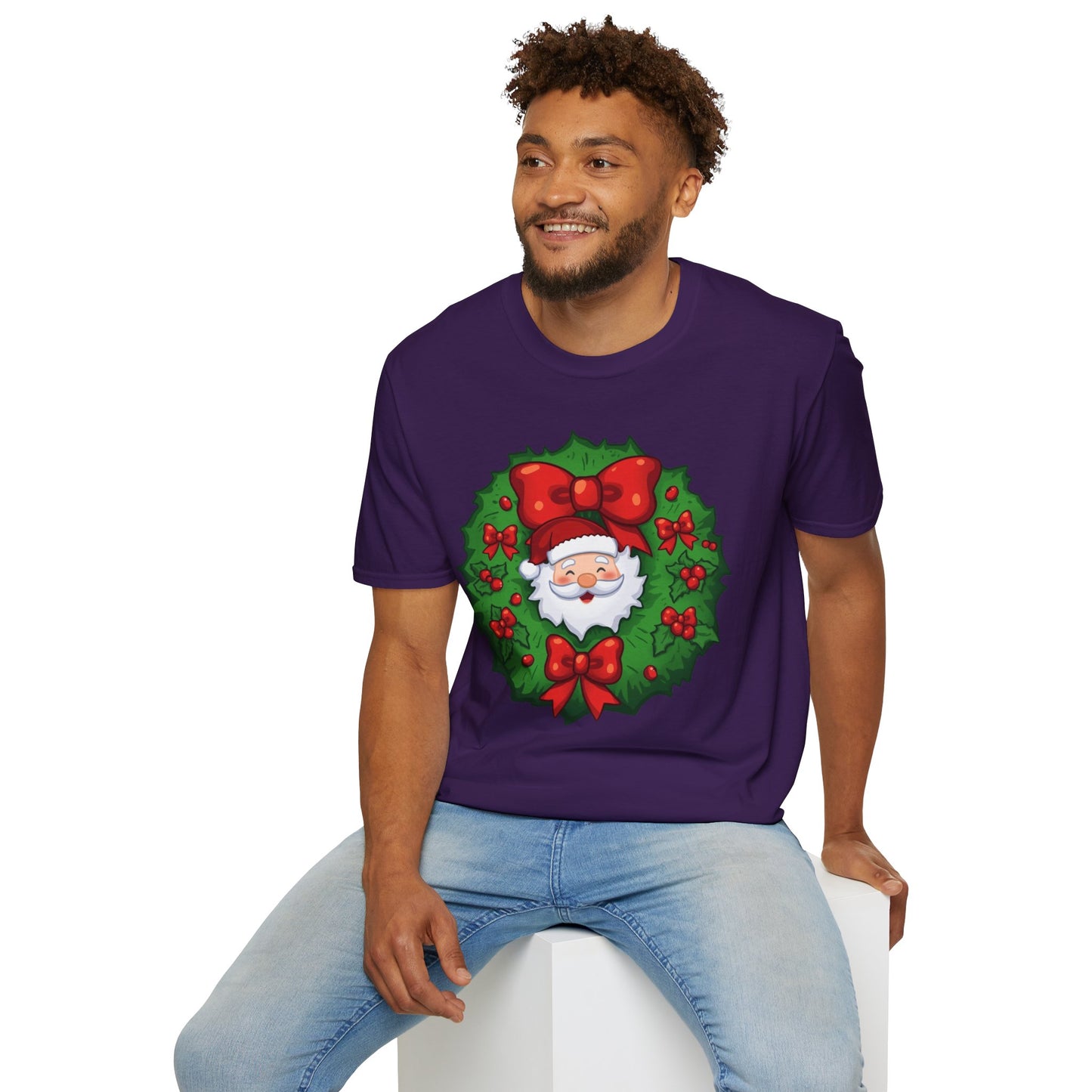 Santa Wreath Shirt, Family Christmas Shirts, Christmas T Shirt, Holiday Shirt, Cute Xmas Shirt for the family, Holiday Gift