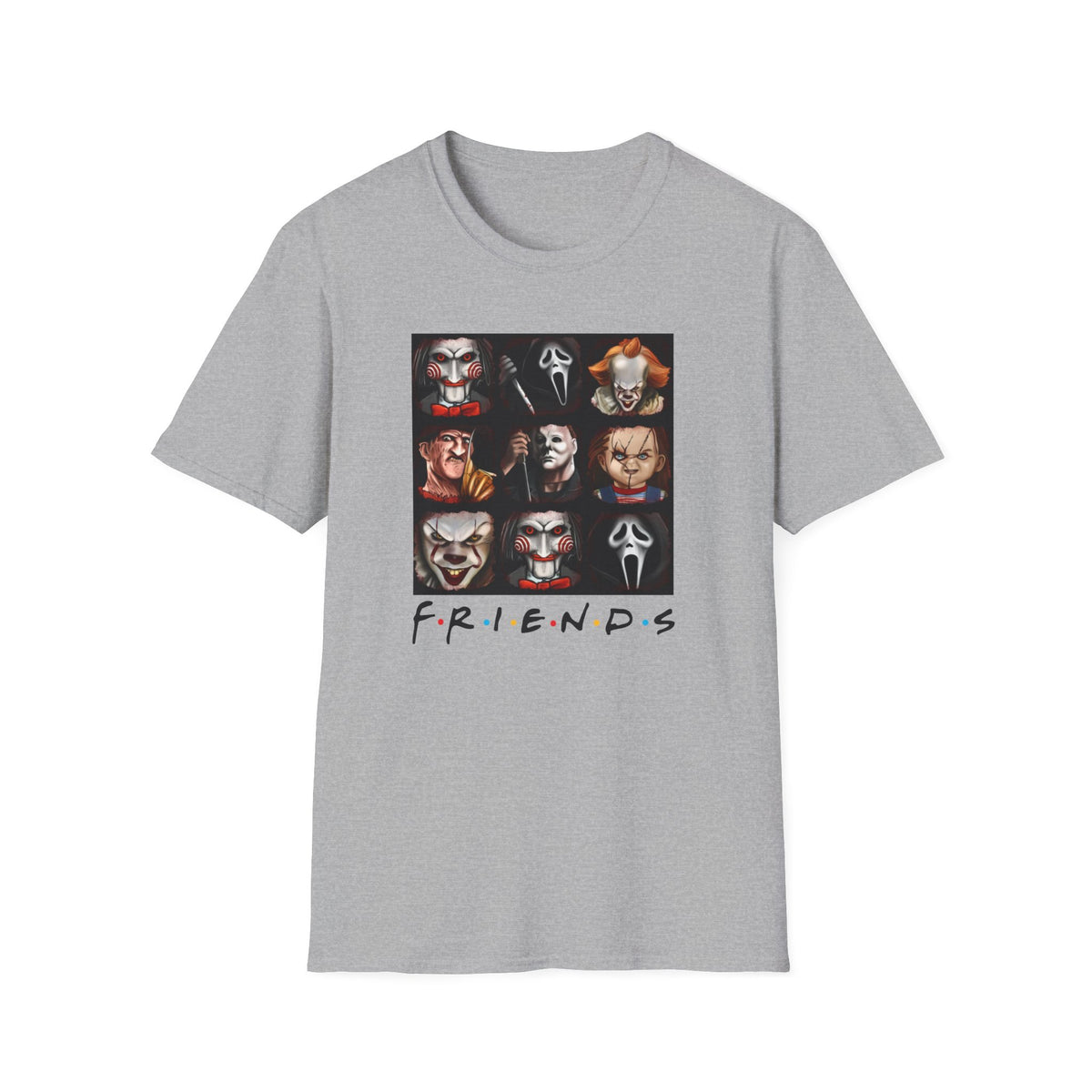 Horror Movie Villains Halloween Softstyle T-Shirt, Scary Movie Tee, Halloween Shirt, Horror Movie Fan Gift, Horror Movie Characters