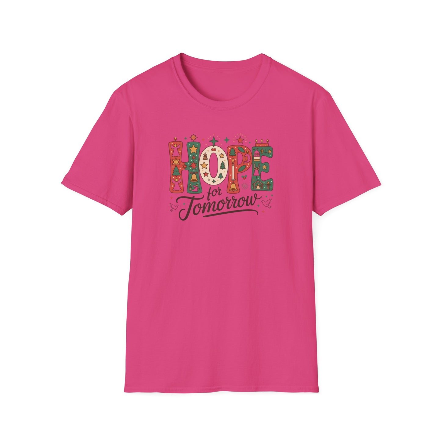 Hope for Tomorrow Christmas T-Shirt – Inspirational Holiday Faith Tee with Festive Lettering and Positive Message