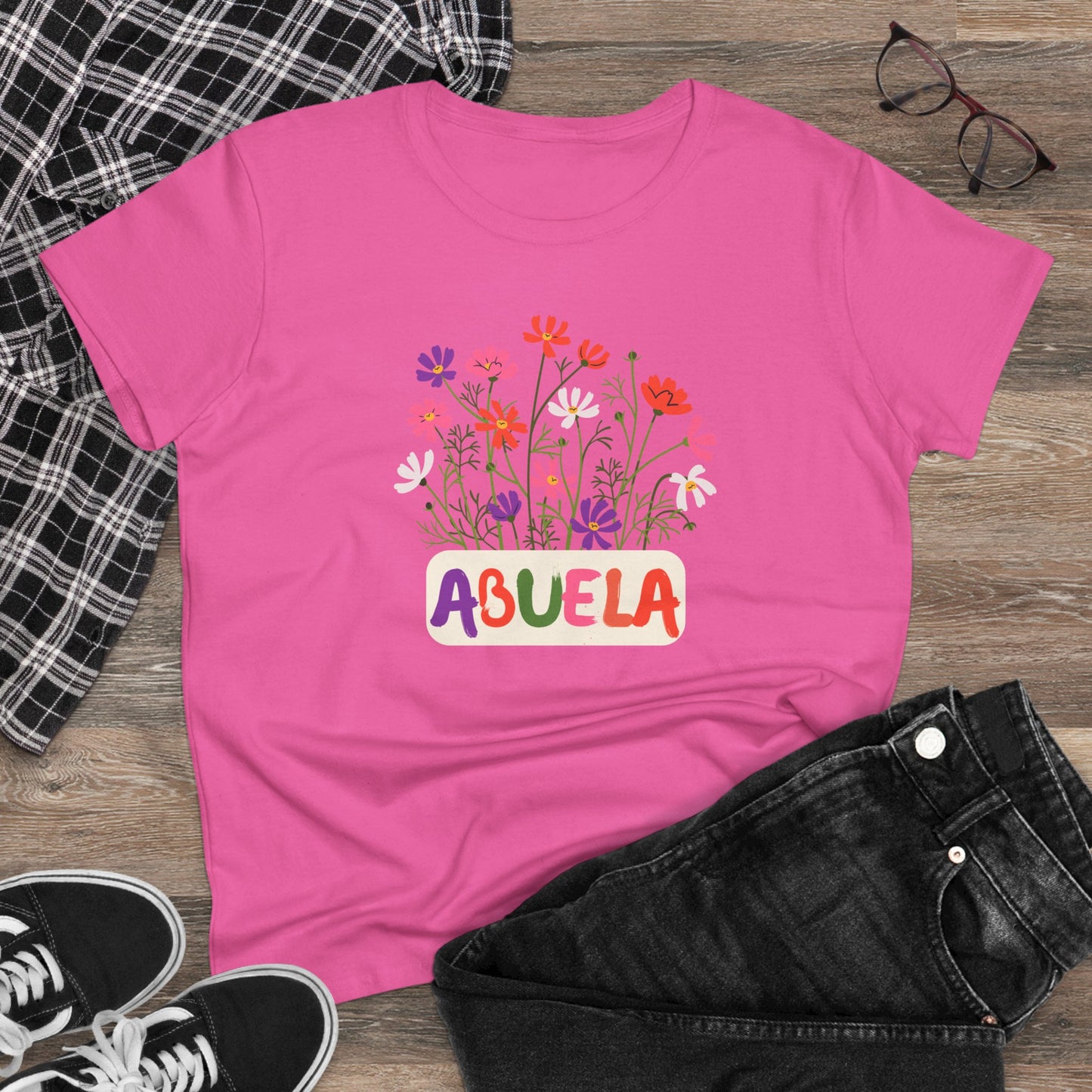 Abuela con Flores Shirt, Gift for Grandma, Gift for Abuela, Mothers Day Gift, Dia de las madres regalo, Abuela Gifts, Gift for Mom