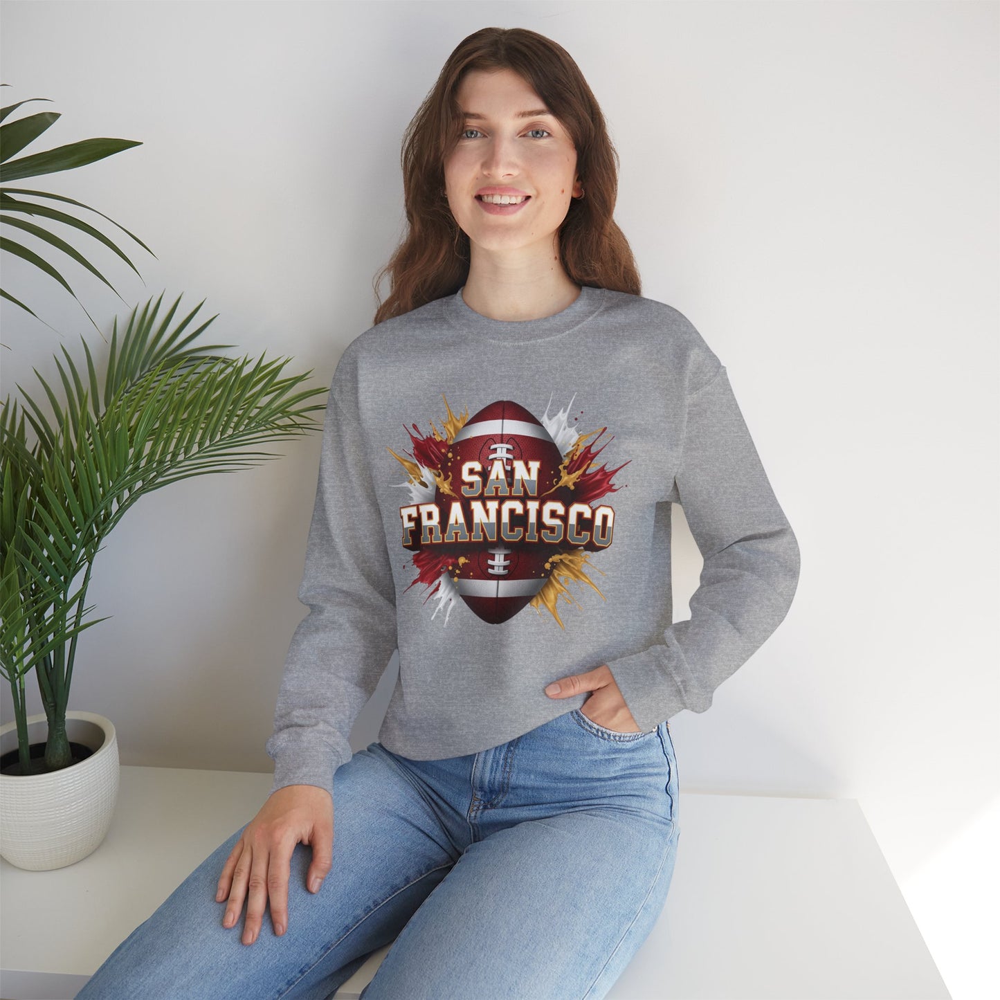 San Francisco Football Sweatshirt, San Francisco Team Sweatshirt, Football Gift for San Fran Fans, Game Day Fan Apparel, Football Fan Gift