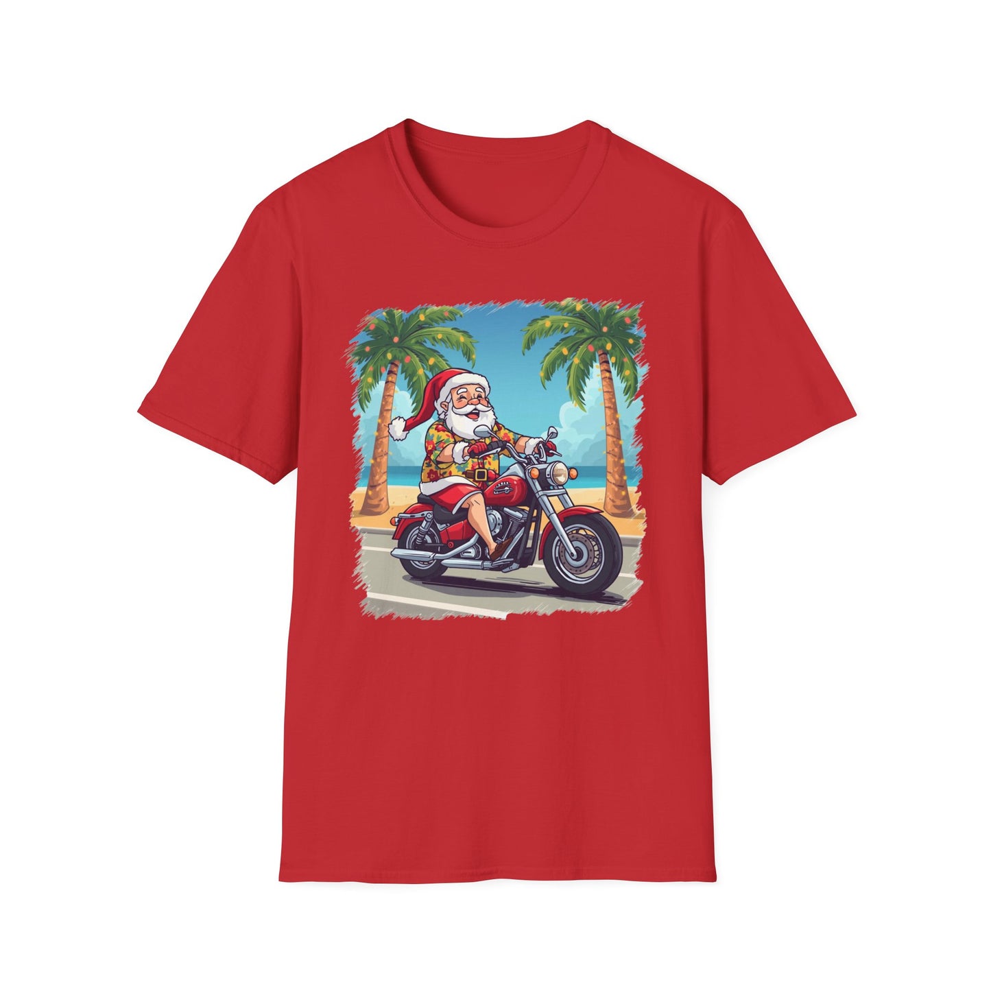 Tropical Santa riding a motorcycle shirt, Family Christmas Shirts, Christmas T Shirt, Holiday Shirt, Cute Xmas Shirt for the family, Holiday Gift