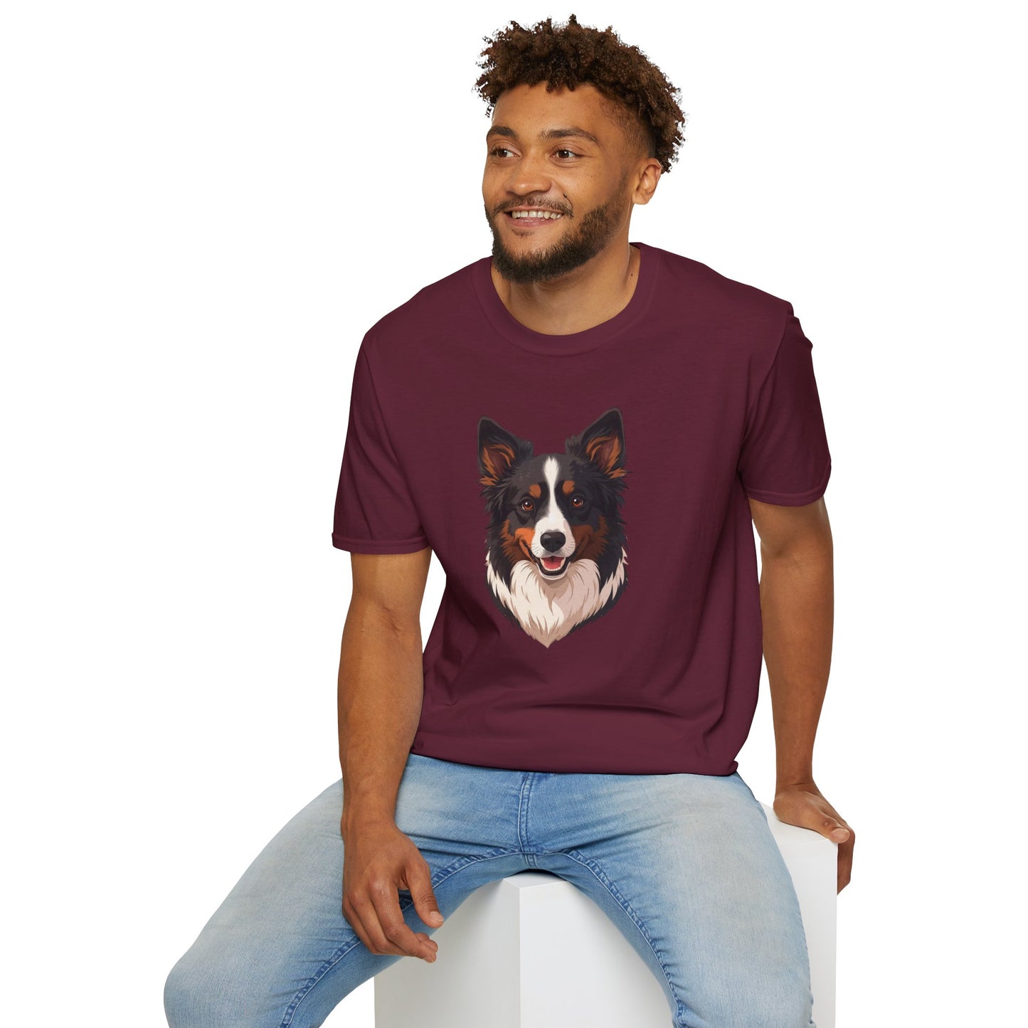 Border Collie Dog Portrait Shirt – Border Collie Dog Lover Gift, Cute Dog Mom Tee, Dog Dad Shirt, Pet Breed Apparel