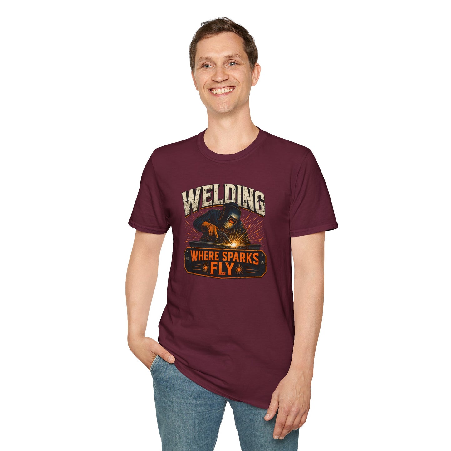 Welding Where Sparks Fly Shirt, Funny Welder T Shirt Gift, Welding Graphic Tee, Metal Worker Shirt, Blue Collar Tee