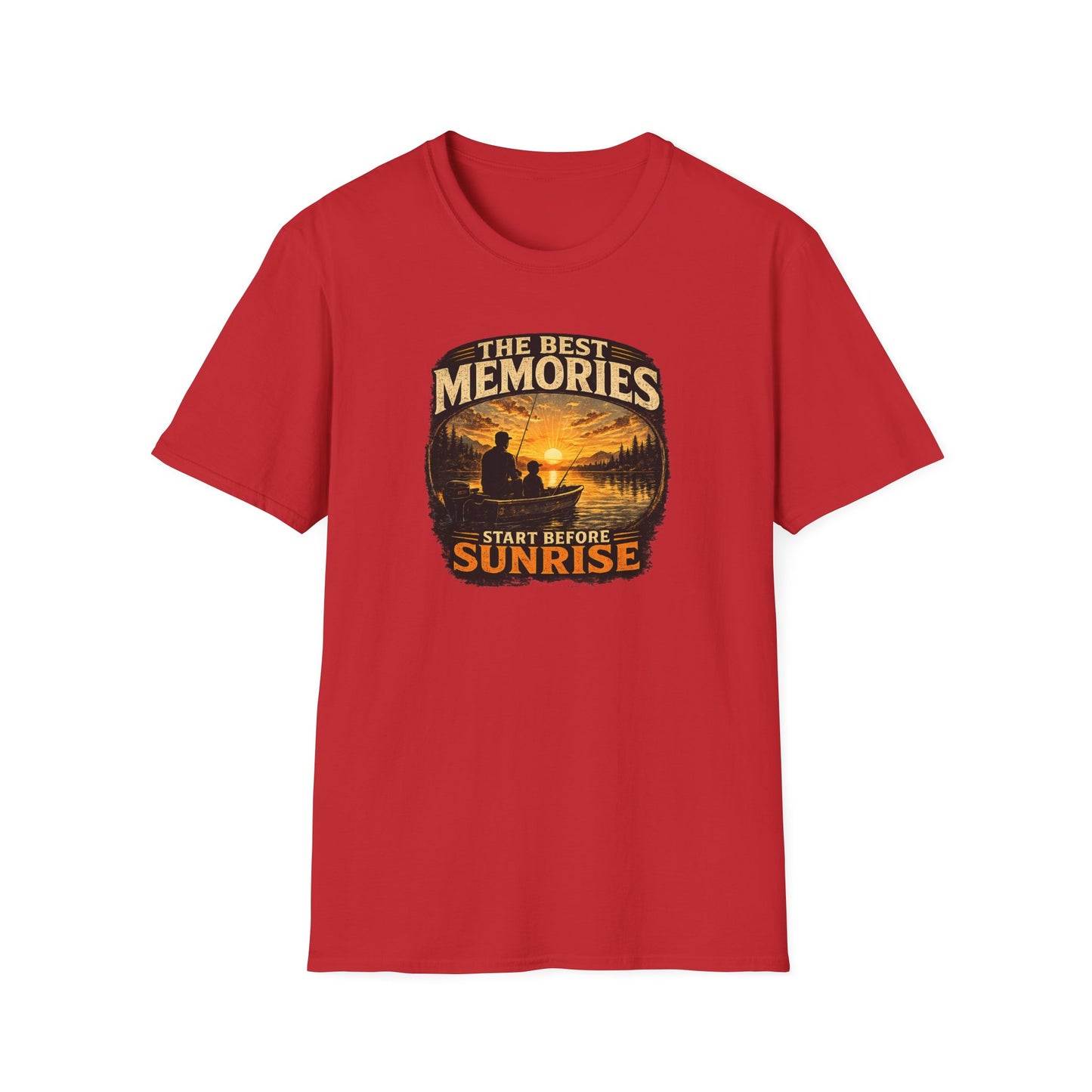 Fishing Shirt for Dad, Best Memories Start Before Sunrise Tee, Fisherman Gift Shirt, Fathers Day Fishing T-Shirt