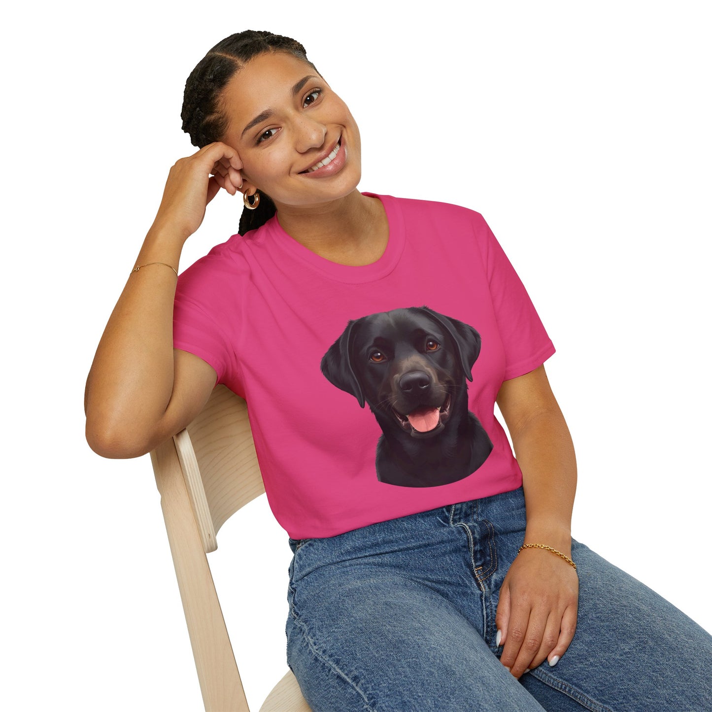 Labrador Retriever Dog Portrait Shirt – Black Lab Dog Lover Gift, Cute Dog Mom Tee, Dog Dad Shirt, Pet Breed Apparel