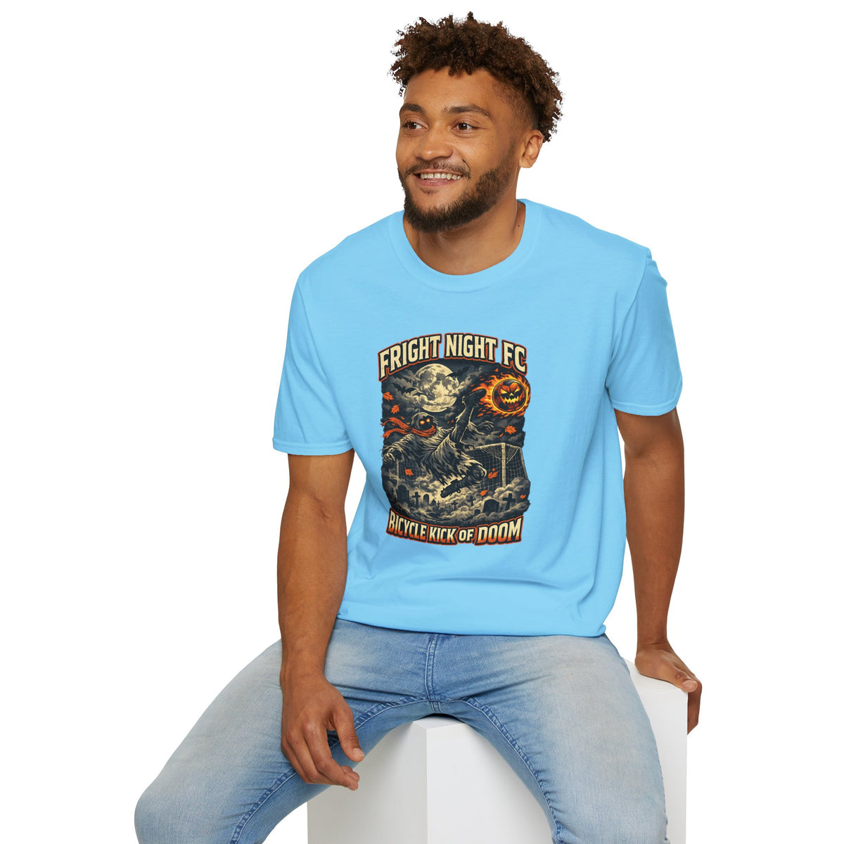 Halloween Soccer Shirt, Fright Night FC Tee, Mummy Soccer T-Shirt, Pumpkin Soccer Ball Shirt, Fall Sports Gift