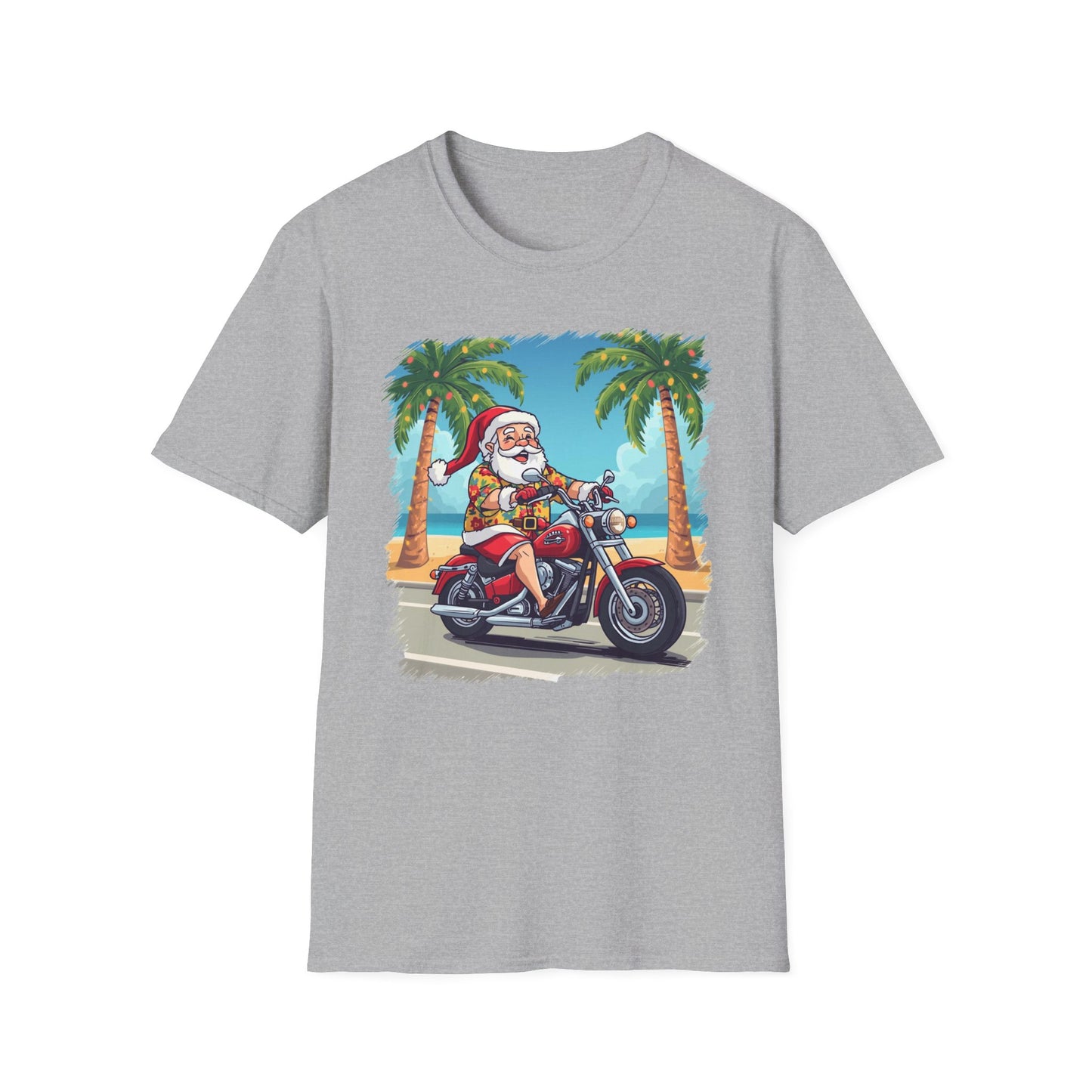 Tropical Santa riding a motorcycle shirt, Family Christmas Shirts, Christmas T Shirt, Holiday Shirt, Cute Xmas Shirt for the family, Holiday Gift