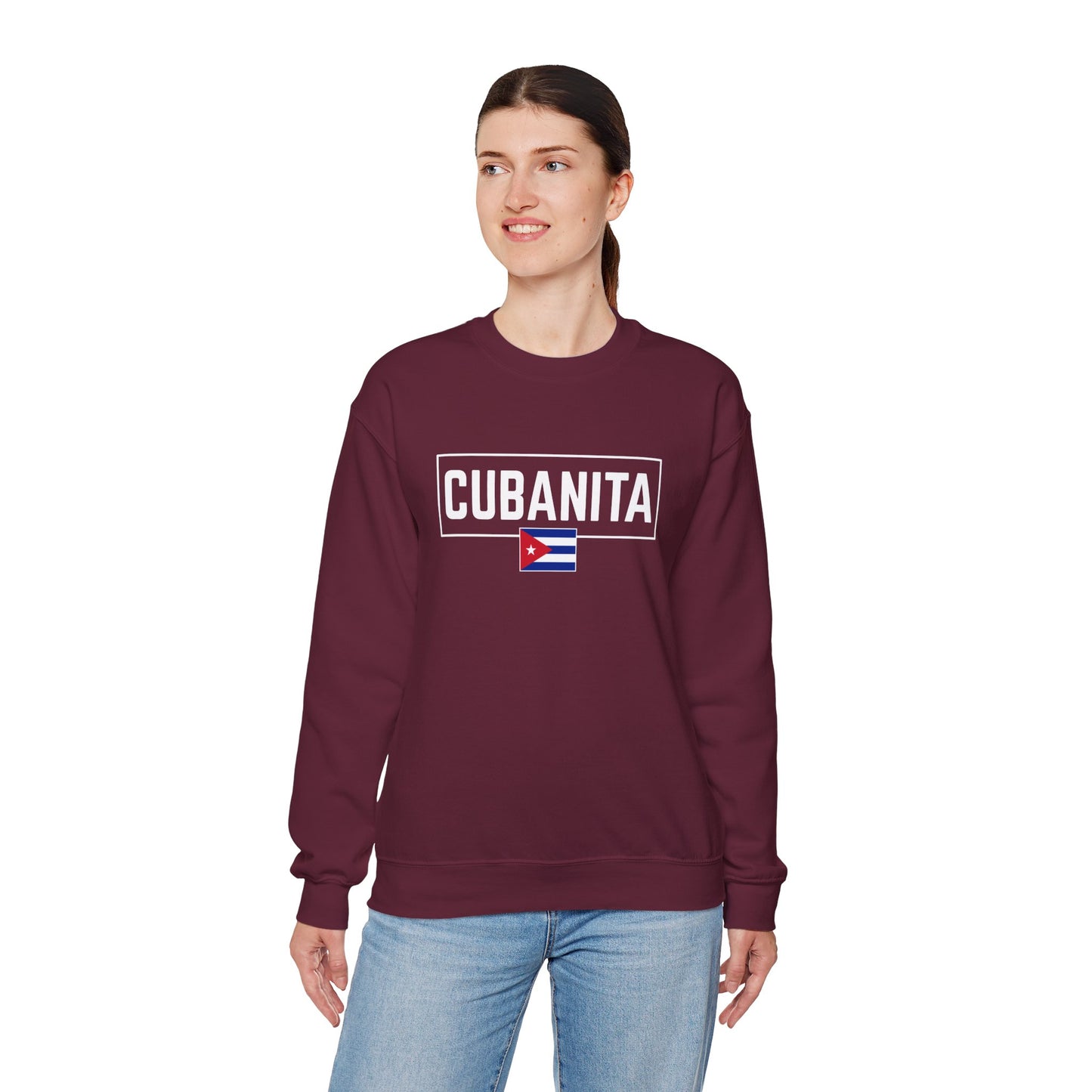 CUBANITA Sweatshirt – Cuban Flag Sweatshirt for Women, Latino Pride Sweatshirt, Cuba Heritage Top, Cuban Culture Graphic Sweatshirt