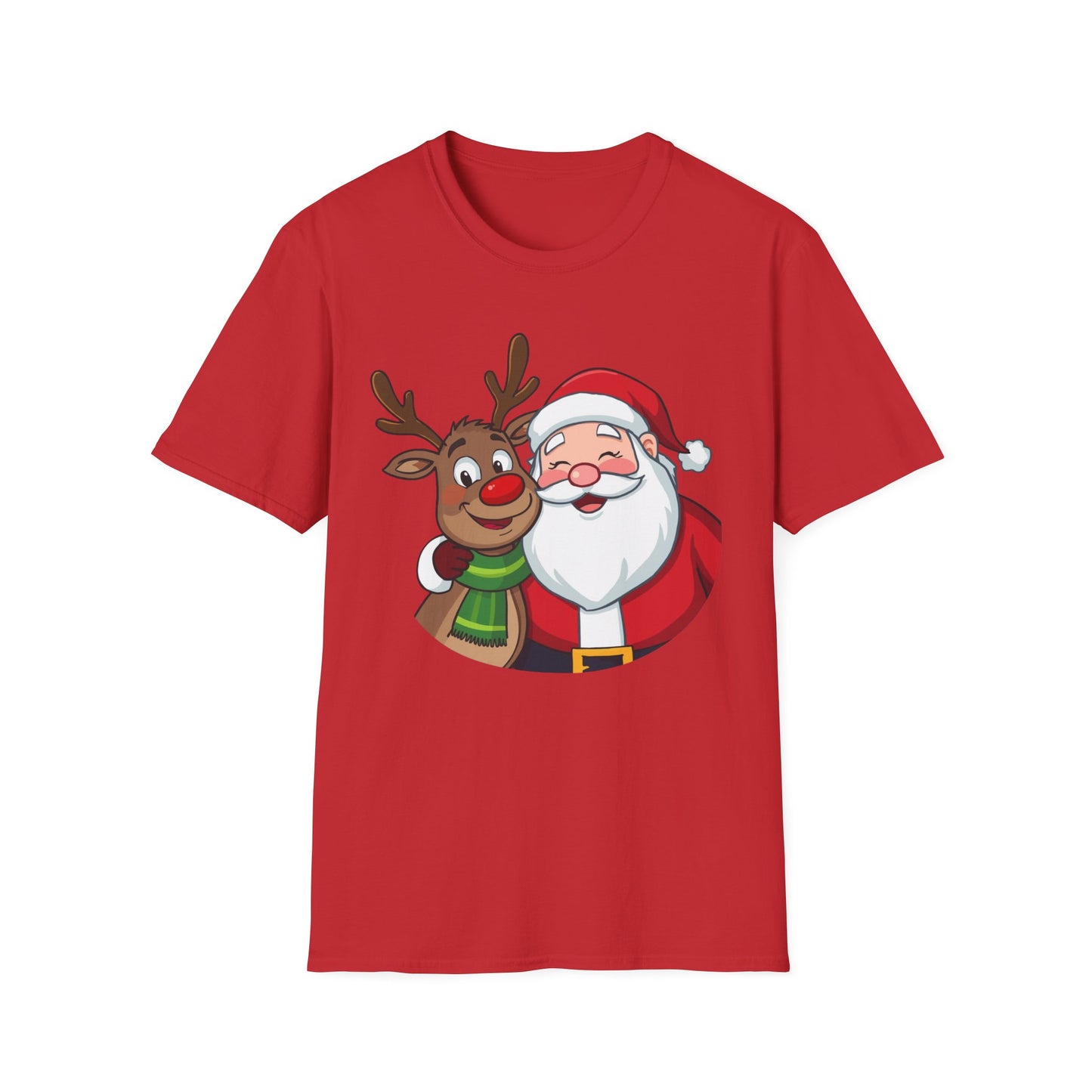 Smiling Santa and Rudolph Shirt, Family Christmas Shirts, Christmas T Shirt, Holiday Shirt, Cute Xmas Shirt for the family, Holiday Gift