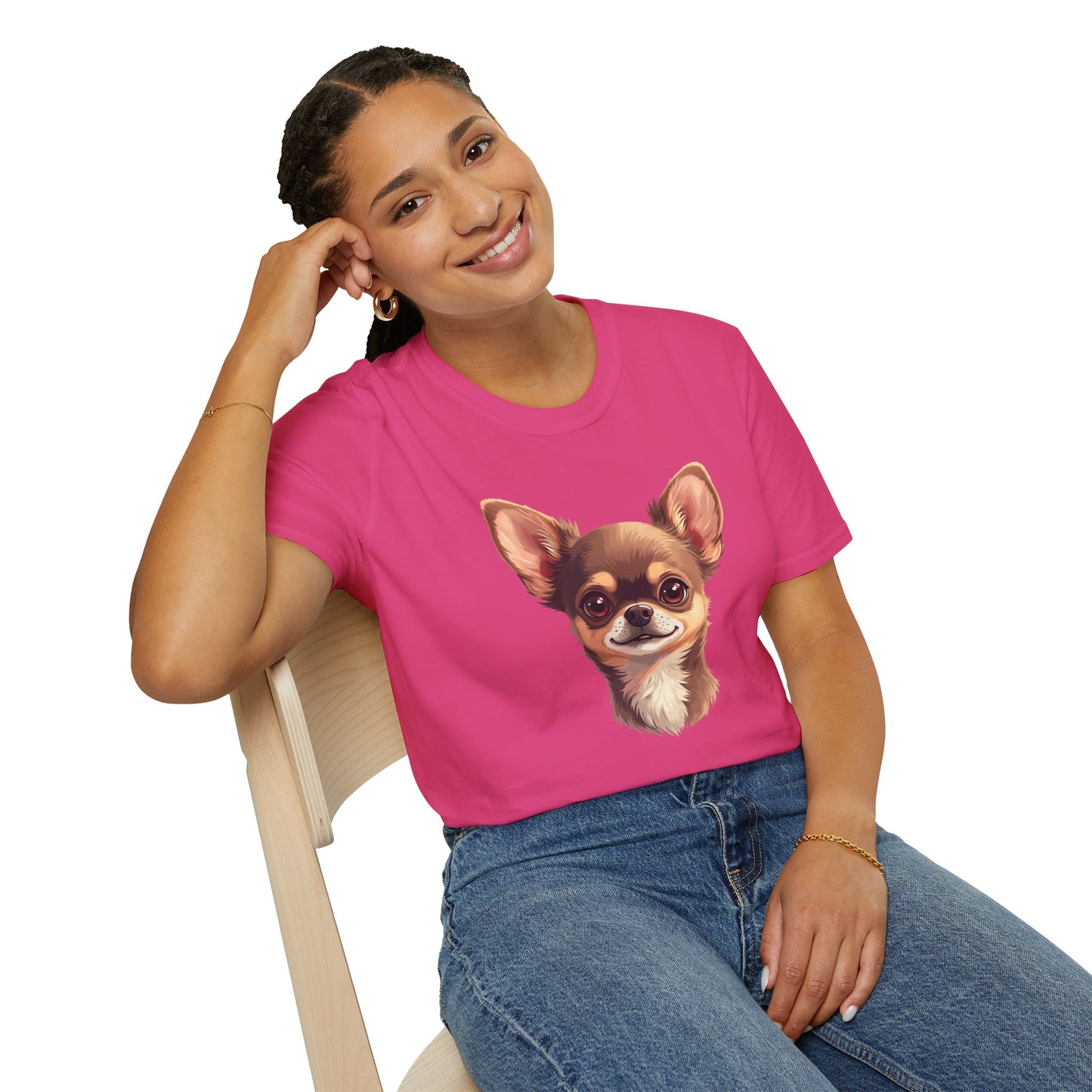 Chihuahua Dog Portrait Shirt – Chihuahua Dog Lover Gift, Cute Dog Mom Tee, Dog Dad Shirt, Pet Breed Apparel