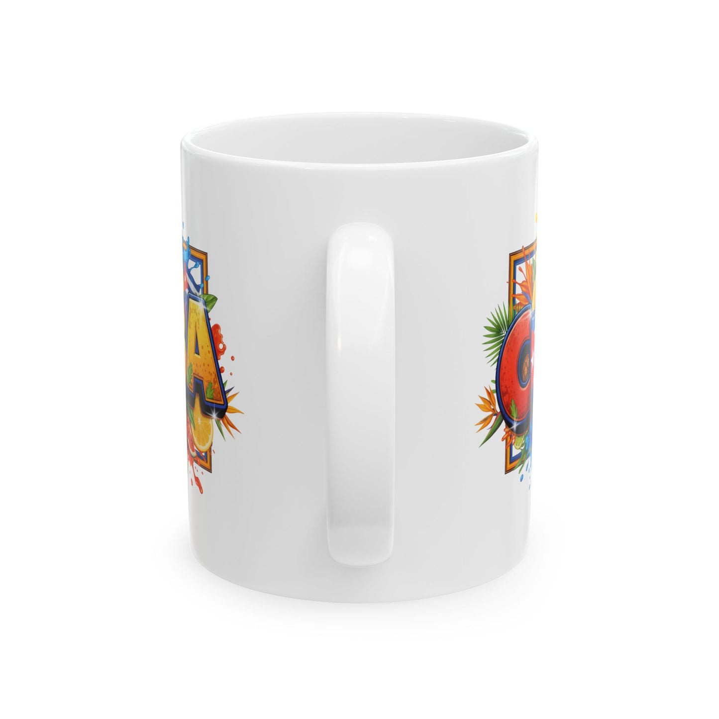 Colorful Cuban Flag Ceramic Mug, 11oz 15oz - Vibrant Cuba Souvenir Coffee Cup, Patriotic Tea Mug, Cuban American Gift, Kitchen Decor