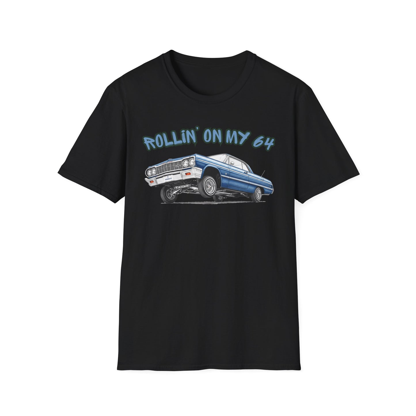 Lowrider Shirt, Rollin On My 64 Tee, Classic Car Graphic Shirt, Vintage Car Enthusiast Gift, Retro Auto Unisex Tee