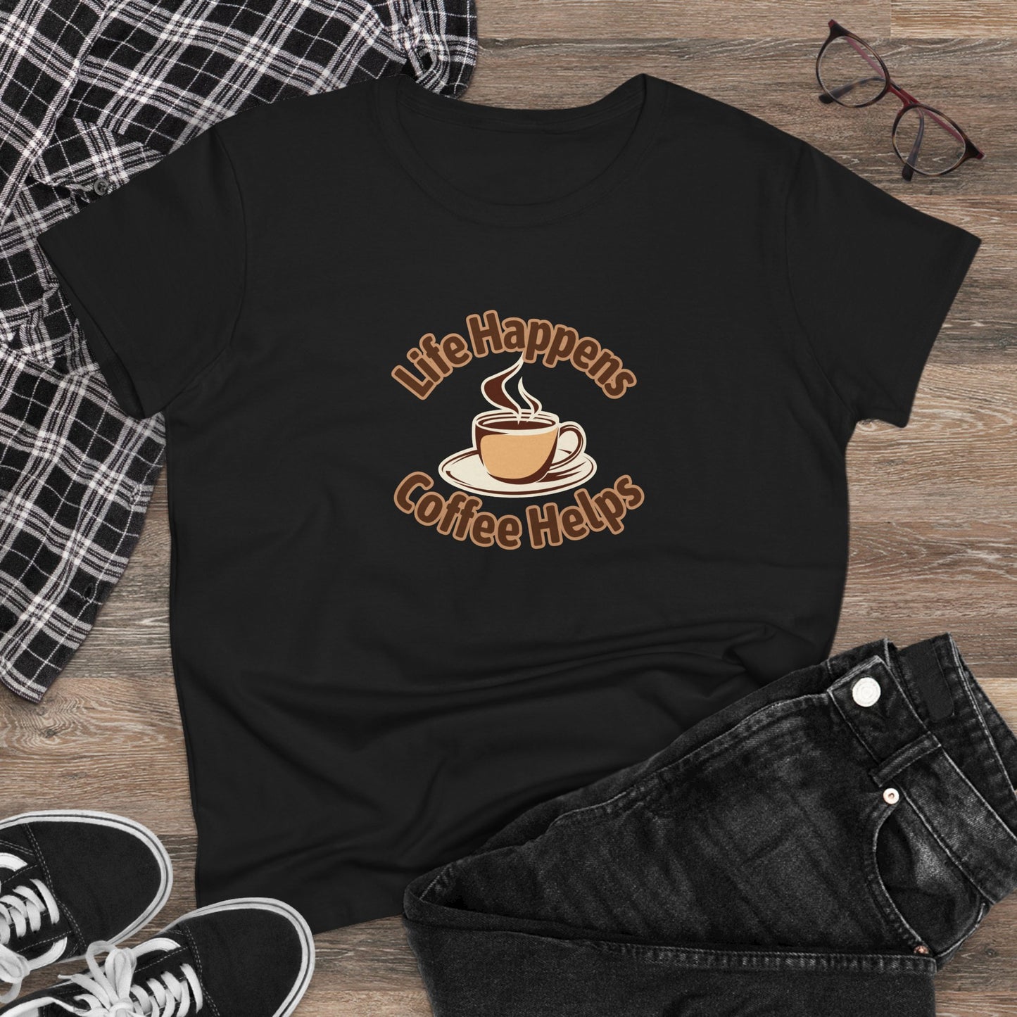 Life Happens Coffee Helps Shirt, Funny Coffee Shirt, Mother's Day Gift, Coffee Lover Gift, Mom Gift, Coffee Drinker Gift, Mother Gift