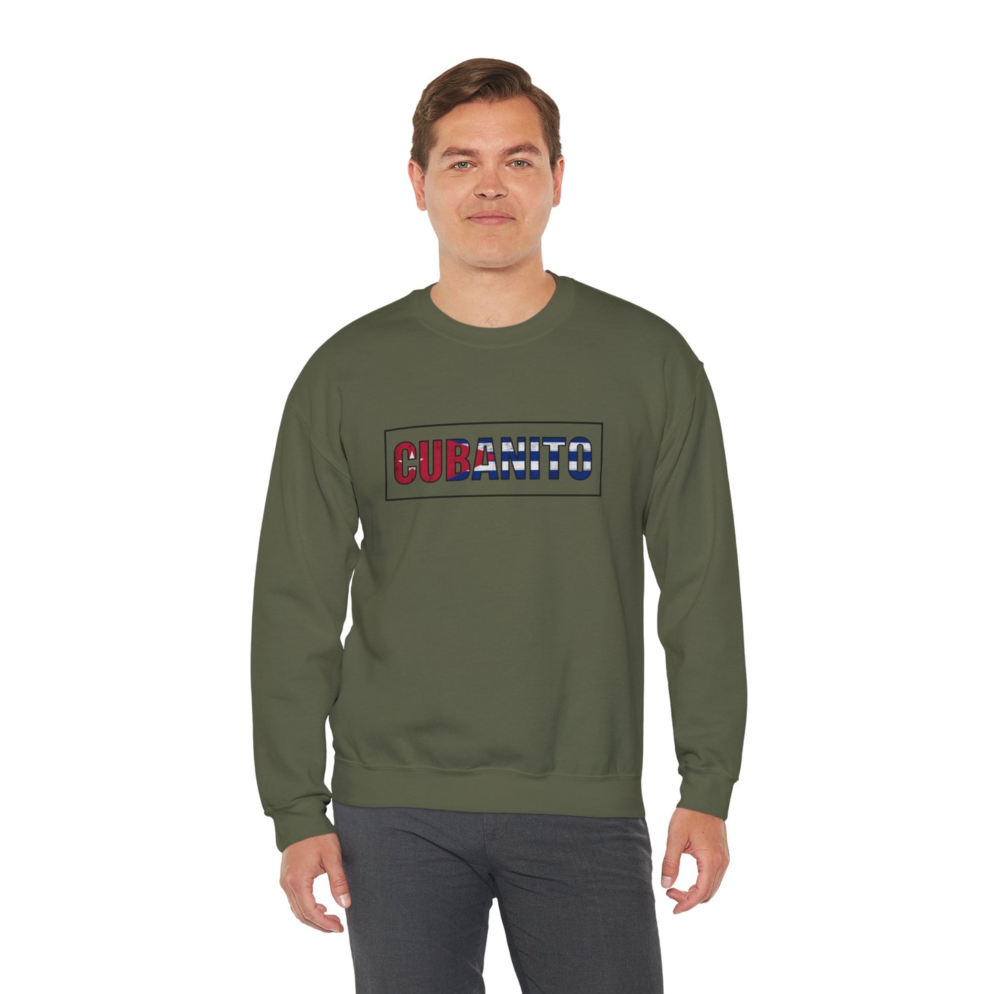 CUBANITO Sweatshirt – Cuban Flag Sweatshirt for Men, Latino Pride Sweatshirt, Cuba Heritage Top, Cuban Culture Graphic Sweatshirt
