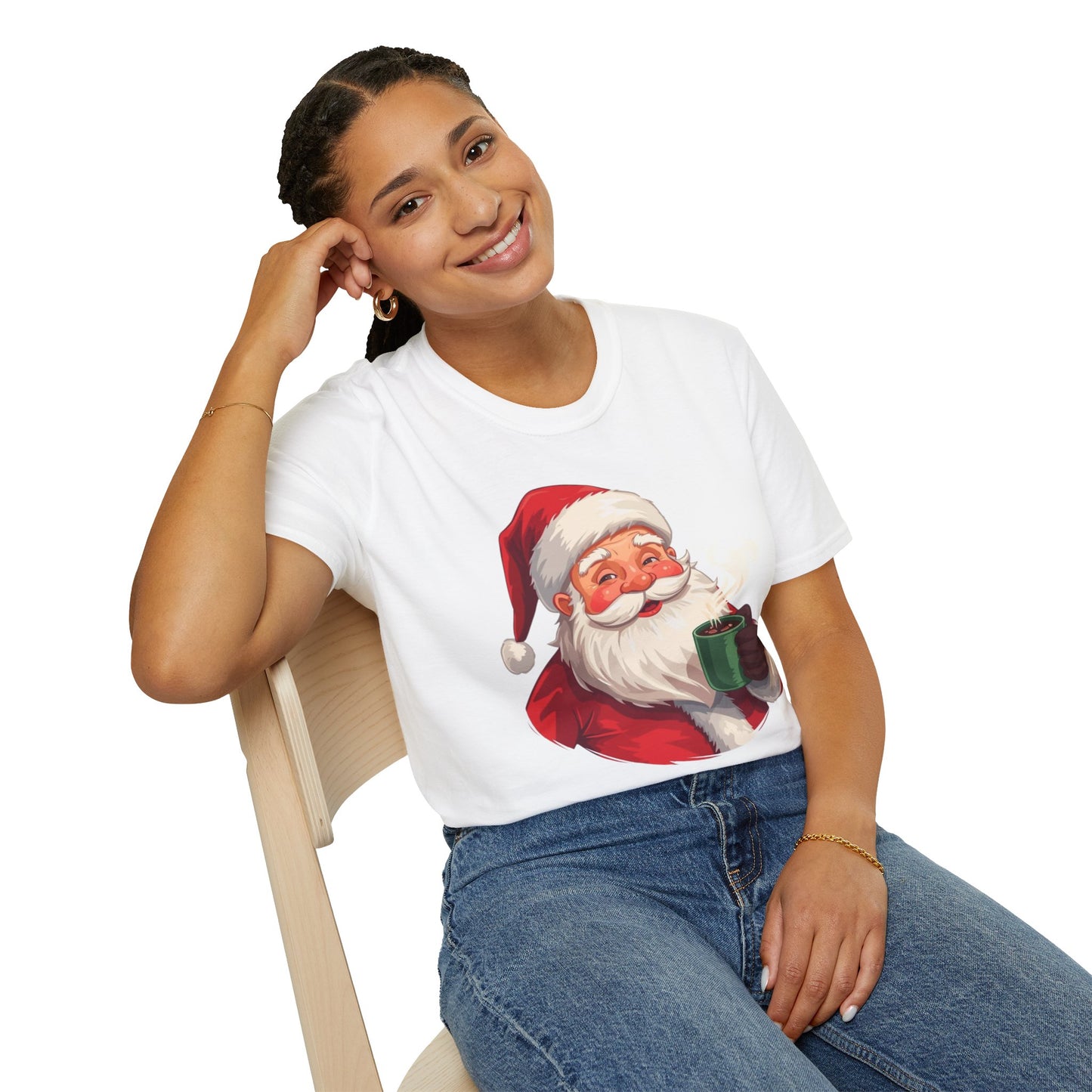 Santa enjoying Hot Chocolate Shirt, Family Christmas Shirts, Christmas T Shirt, Holiday Shirt, Cute Xmas Shirt for the family, Holiday Gift