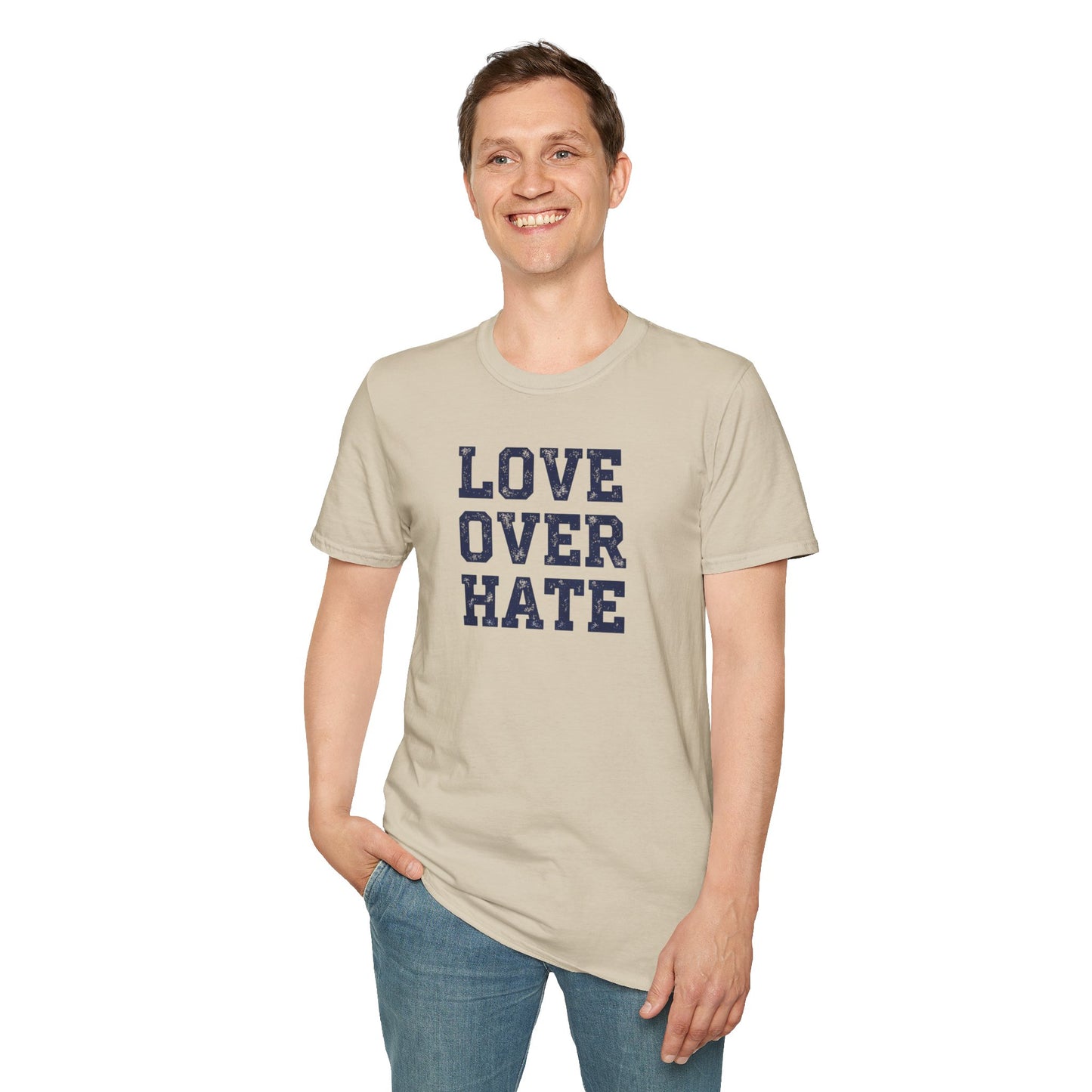 Love Over Hate T-Shirt – Inspirational Christian Shirt, Positive Message Tee, Motivational Faith Apparel
