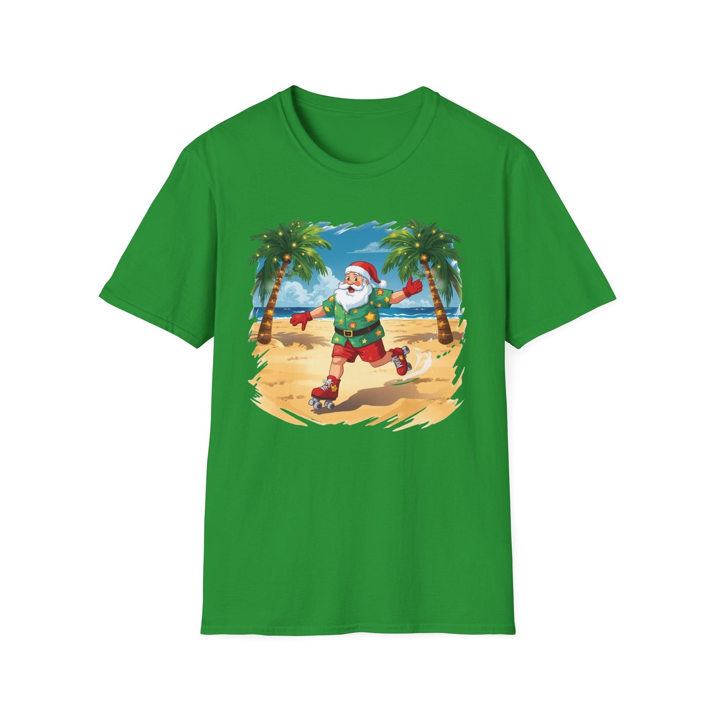 Tropical Santa skating shirt, Family Christmas Shirts, Christmas T Shirt, Holiday Shirt, Cute Xmas Shirt for the family, Holiday Gift