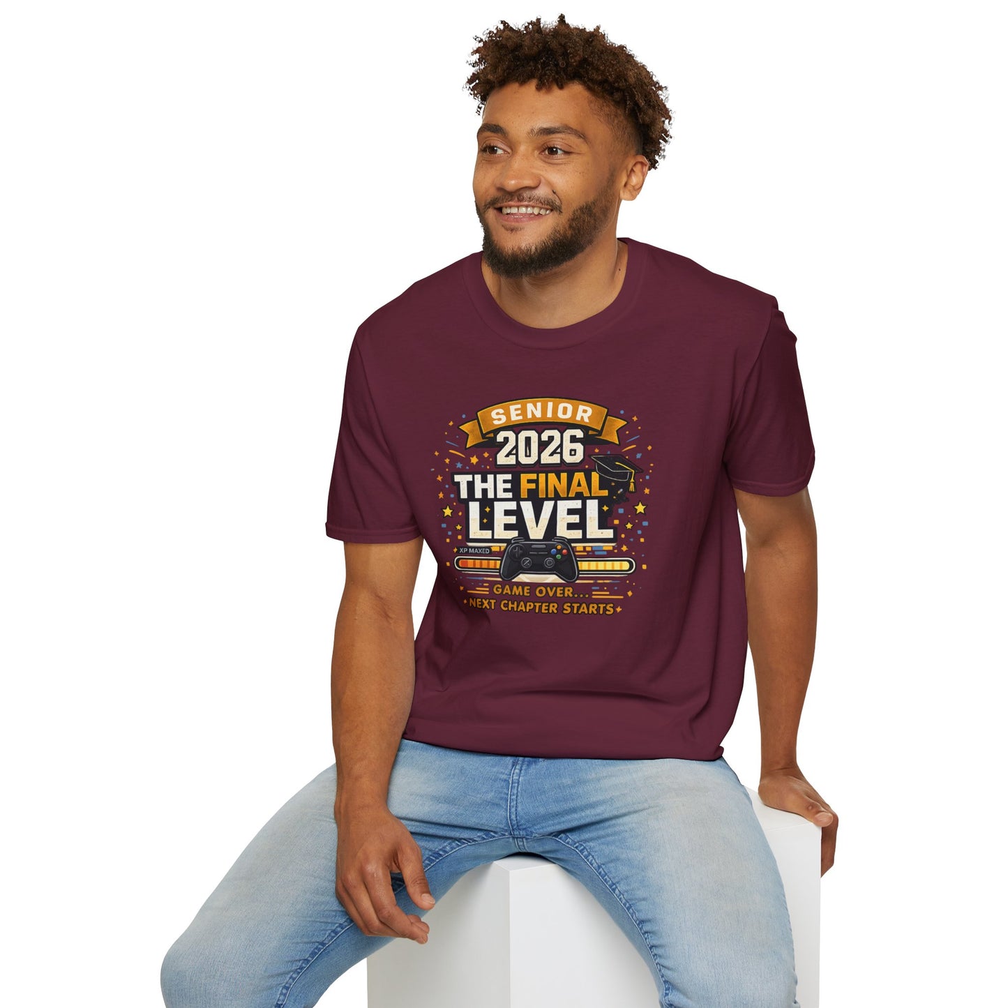 Senior 2026 The Final Level Gamer Graduation T-Shirt, Class of 2026 Game Over Next Chapter Starts Tee for Boys Girls Grad