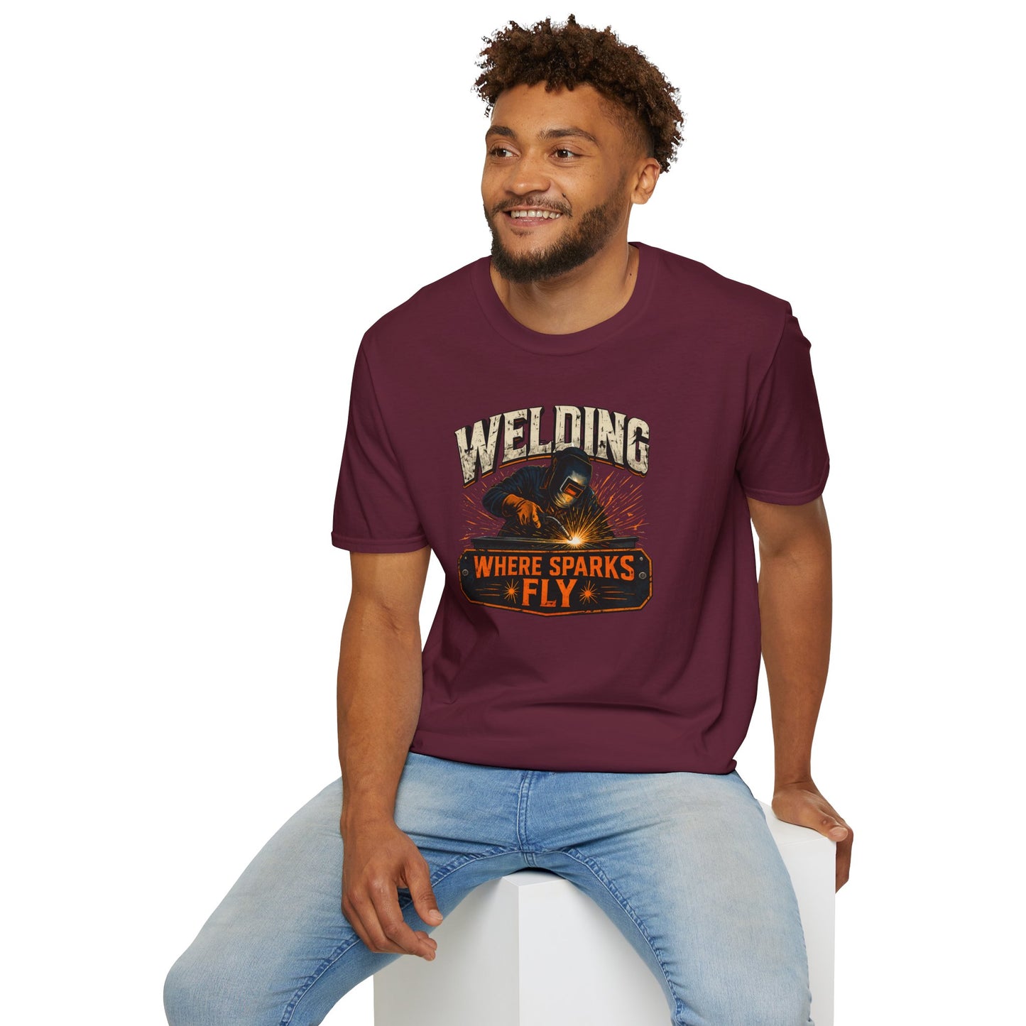 Welding Where Sparks Fly Shirt, Funny Welder T Shirt Gift, Welding Graphic Tee, Metal Worker Shirt, Blue Collar Tee