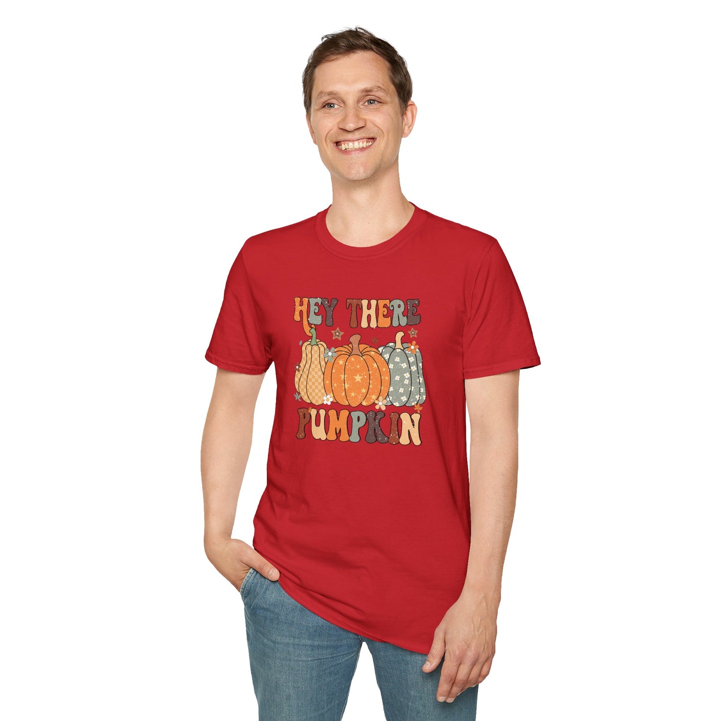 Hey There Pumpkin Fall T-Shirt - Cute Women's Autumn Tee, Thanksgiving Shirt, Pumpkin Thanksgiving Tee, Cozy Fall Tee for Her, Friendsgiving