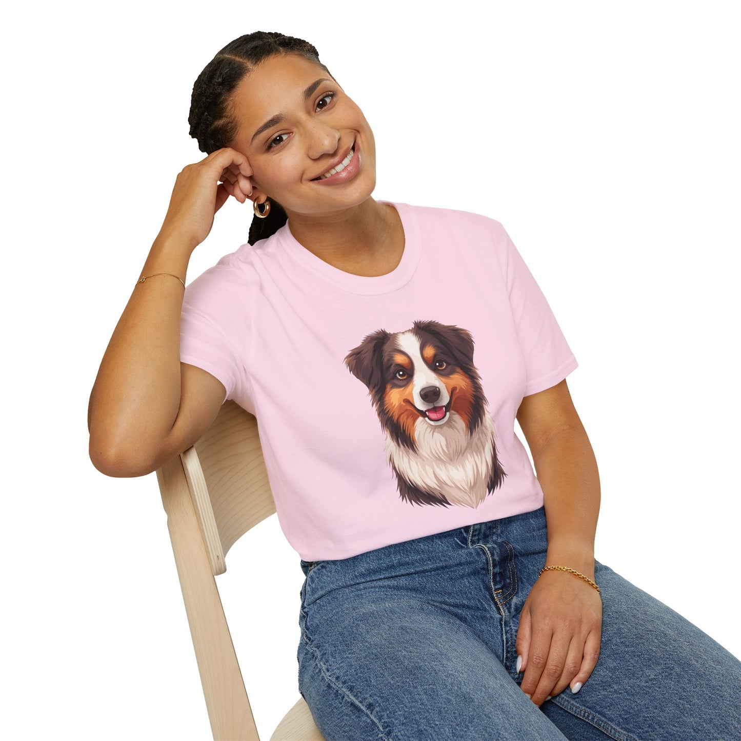 Australian Shepherd Dog Portrait Shirt – Aussie Dog Lover Gift, Cute Dog Mom Tee, Dog Dad Shirt, Pet Breed Apparel