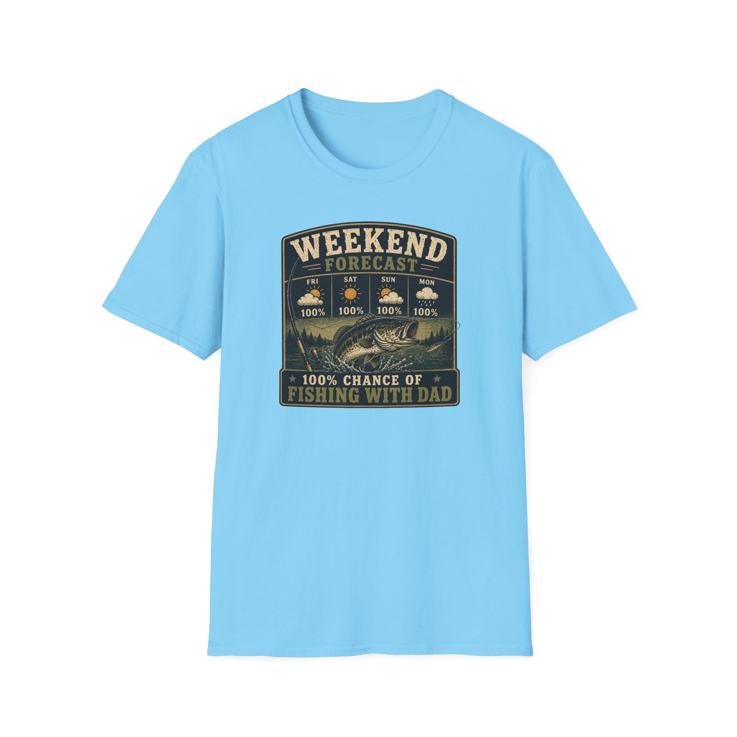 Fishing Dad Shirt, Weekend Forecast Fishing with Dad Tee, Bass Fishing T-Shirt, Fathers Day Gift for Dad, Fisherman Shirt