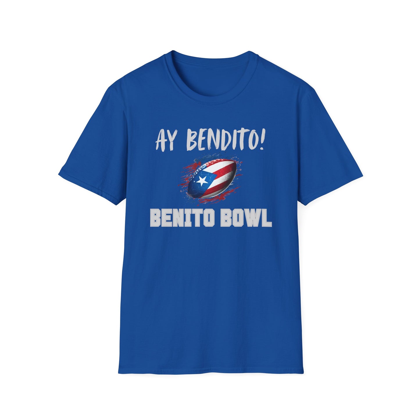 Ay Bendito! Benito Bowl T-Shirt, Halftime Benito Shirt, Football Fan Gift, Benito Tee, Puerto Rico Heritage Boriqua Pride Gift