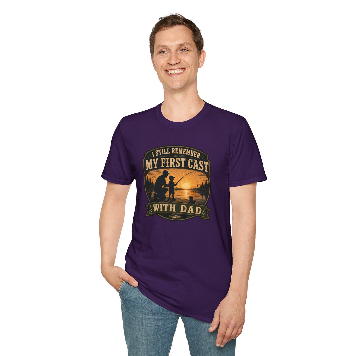 Fishing Dad Shirt, First Cast with Dad Tee, Fathers Day Fishing T-Shirt, Fisherman Gift, Dad and Son Fishing Shirt