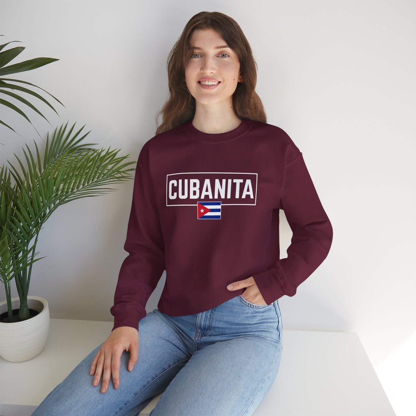 CUBANITA Sweatshirt – Cuban Flag Sweatshirt for Women, Latino Pride Sweatshirt, Cuba Heritage Top, Cuban Culture Graphic Sweatshirt