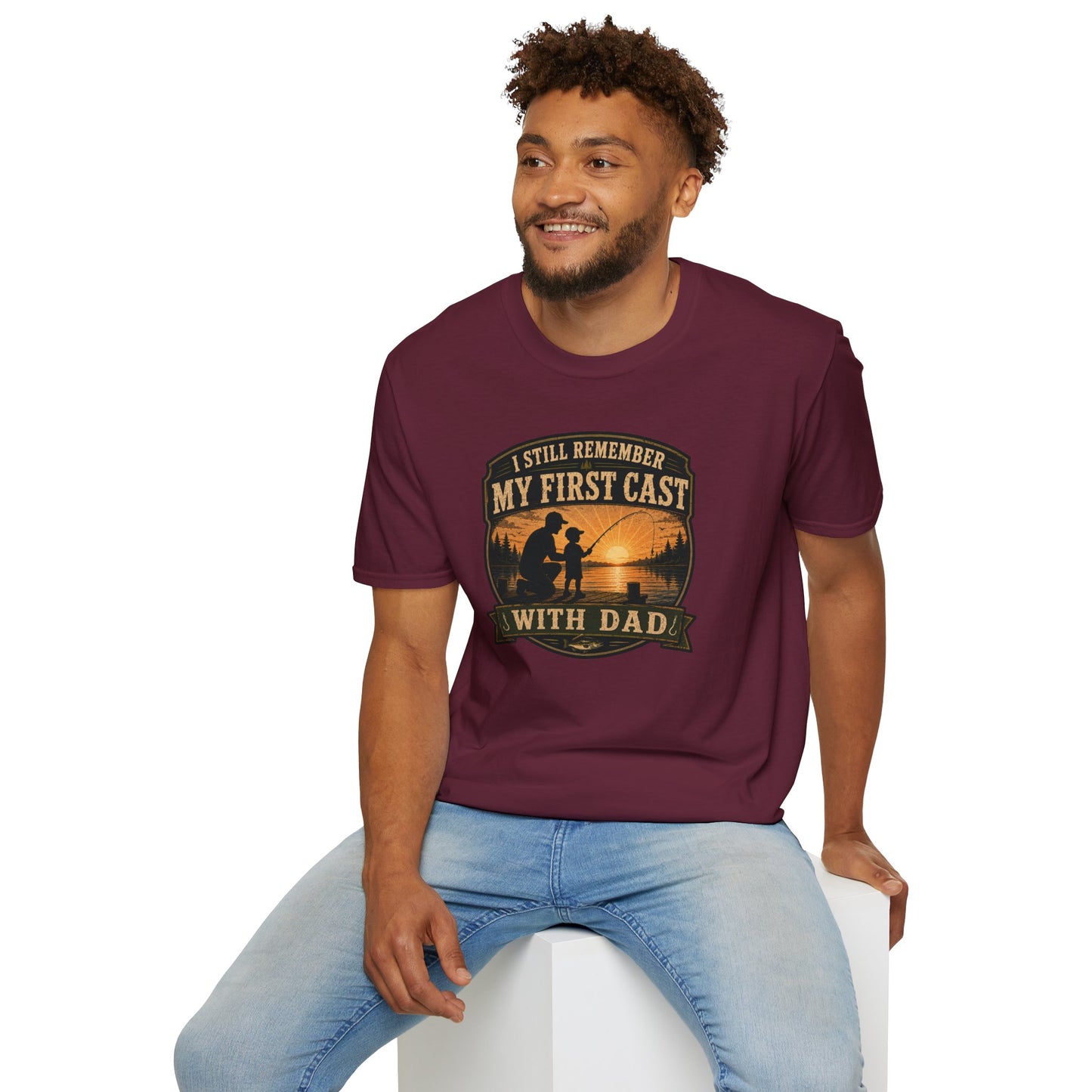 Fishing Dad Shirt, First Cast with Dad Tee, Fathers Day Fishing T-Shirt, Fisherman Gift, Dad and Son Fishing Shirt