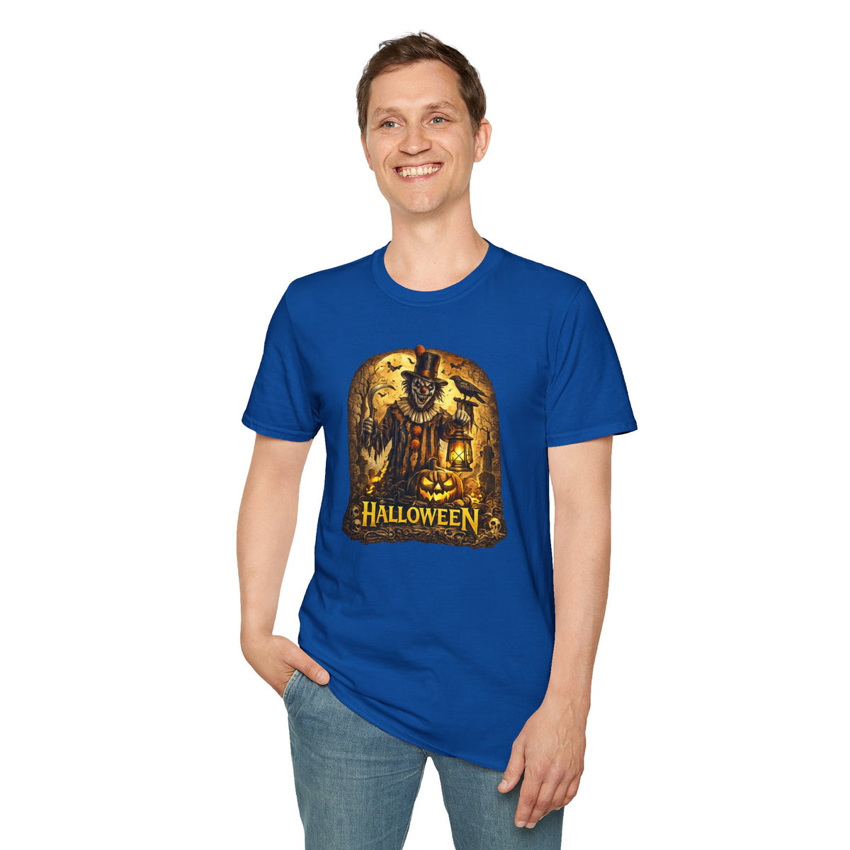 Halloween Horror Shirt, Creepy Clown T-Shirt, Scary Pumpkin Graveyard Tee, Spooky Season Shirt, Halloween Party Gift