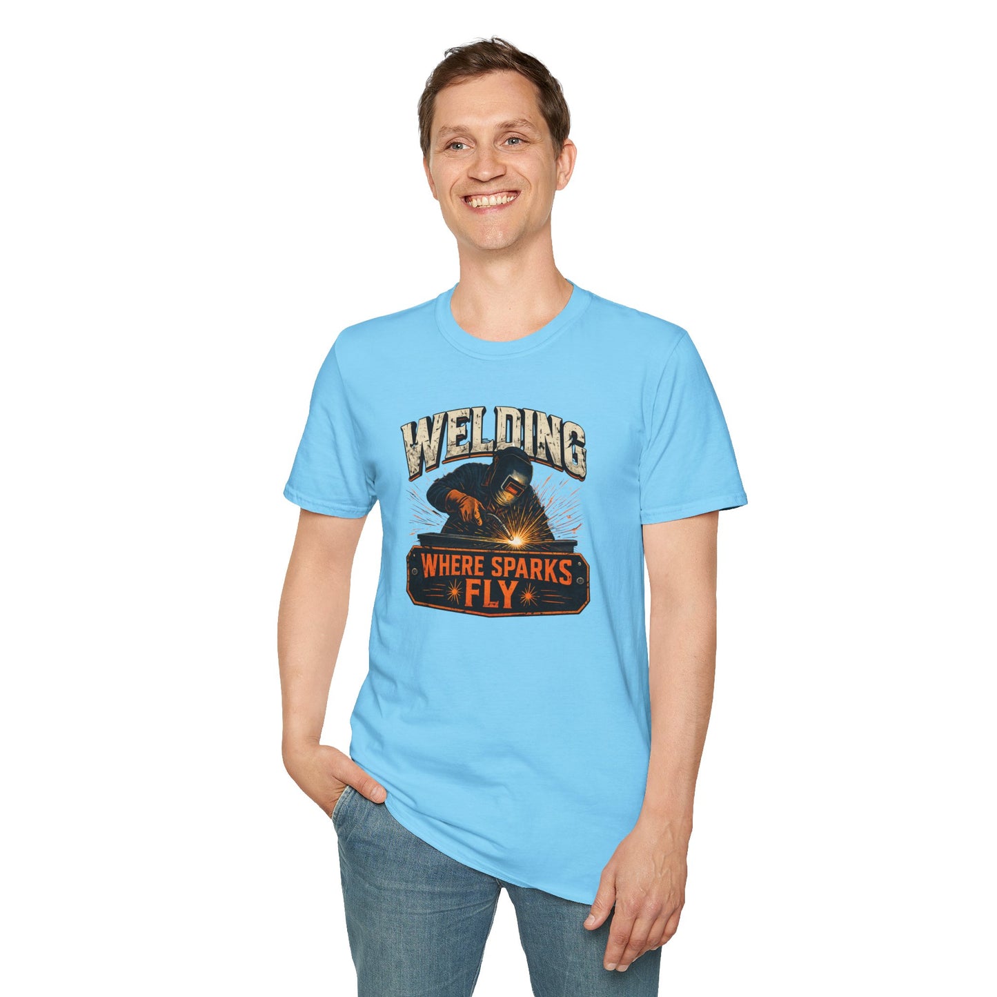 Welding Where Sparks Fly Shirt, Funny Welder T Shirt Gift, Welding Graphic Tee, Metal Worker Shirt, Blue Collar Tee