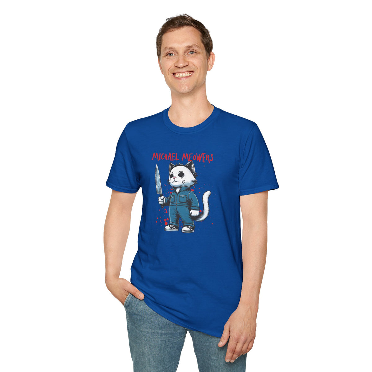Michael Meowers Halloween Funny Cat T-Shirt, Scary Movie Tee, Halloween Cat Shirt, Horror Movie Cat Fan Gift, Horror Movie Character