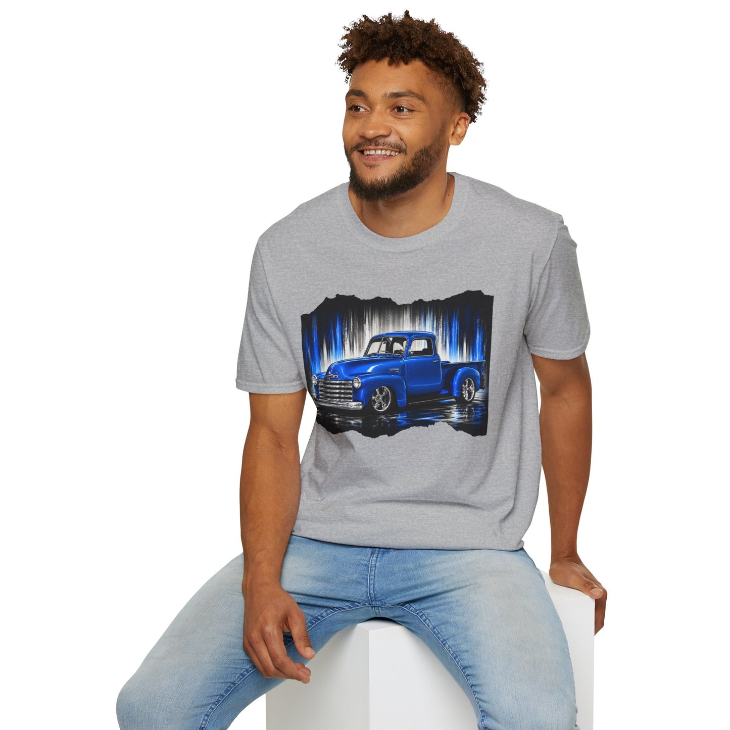 Vintage Truck Shirt, Blue Pickup Truck Tee, Classic Truck Graphic Shirt, Truck Enthusiast Gift, Retro Auto Unisex Tee