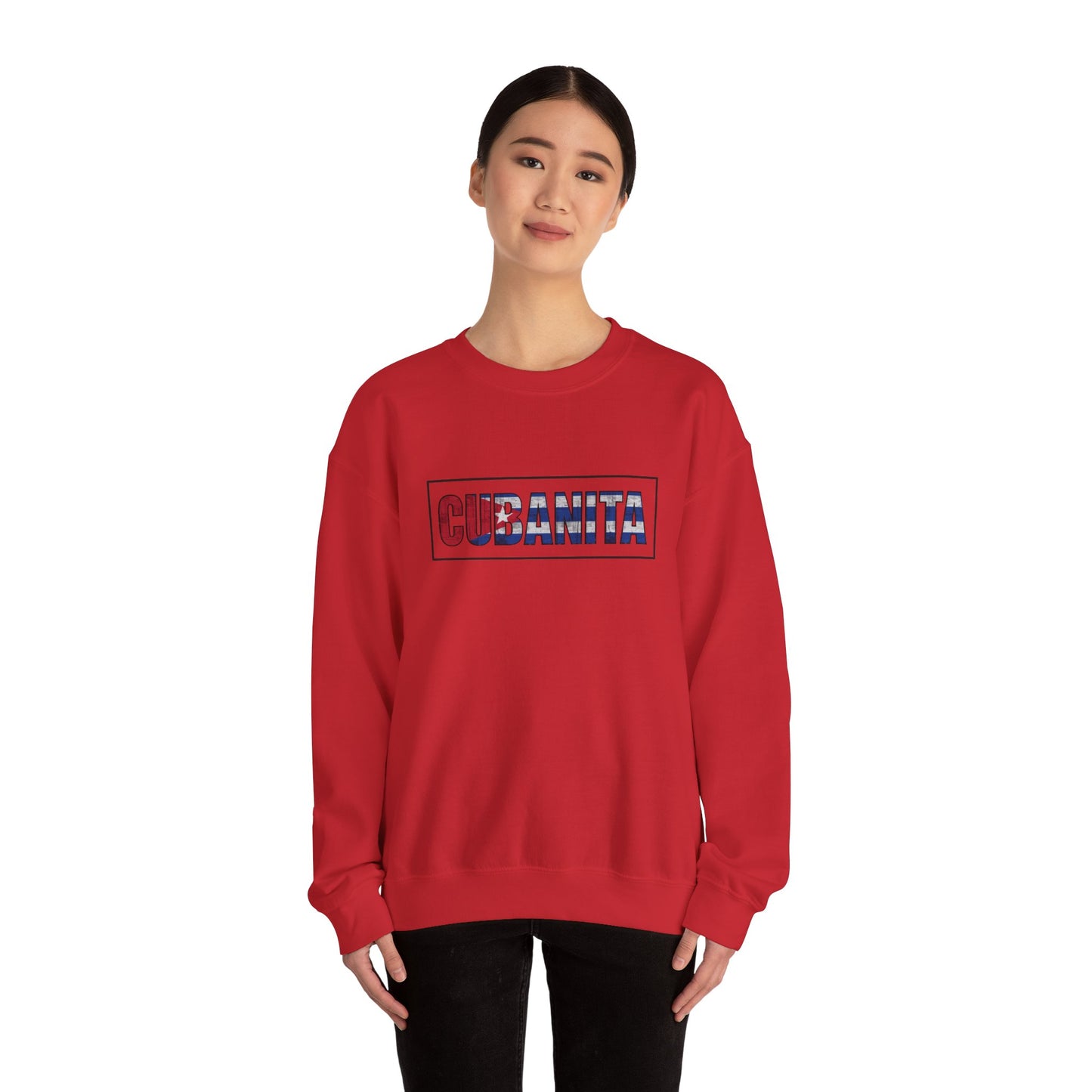 CUBANITA Sweatshirt – Cuban Flag Sweatshirt for Women, Latina Pride Sweatshirt, Cuba Heritage Top, Cuban Culture Graphic Sweatshirt