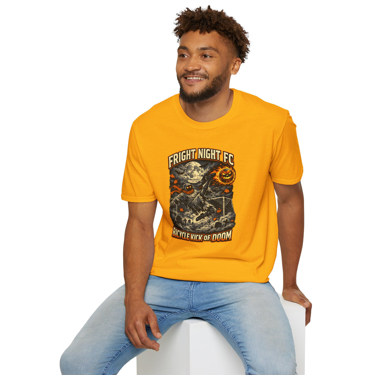 Halloween Soccer Shirt, Fright Night FC Tee, Mummy Soccer T-Shirt, Pumpkin Soccer Ball Shirt, Fall Sports Gift