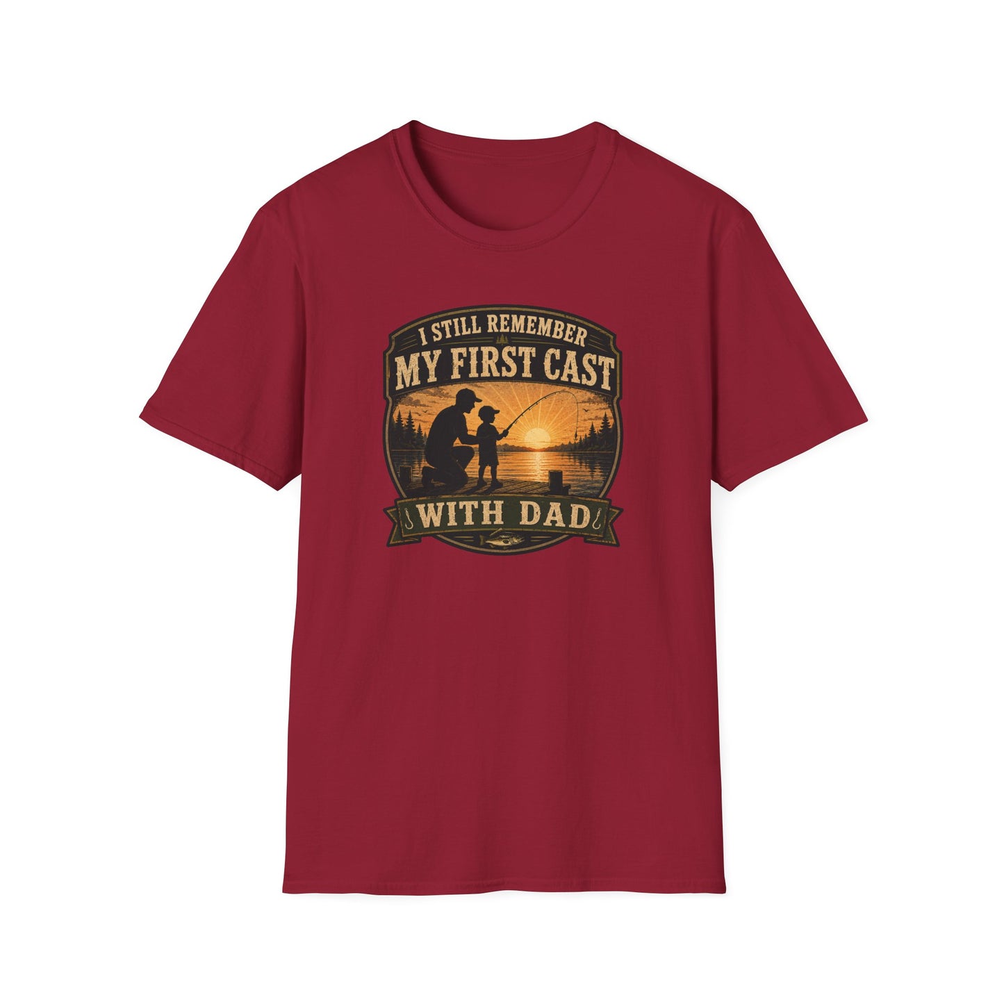 Fishing Dad Shirt, First Cast with Dad Tee, Fathers Day Fishing T-Shirt, Fisherman Gift, Dad and Son Fishing Shirt