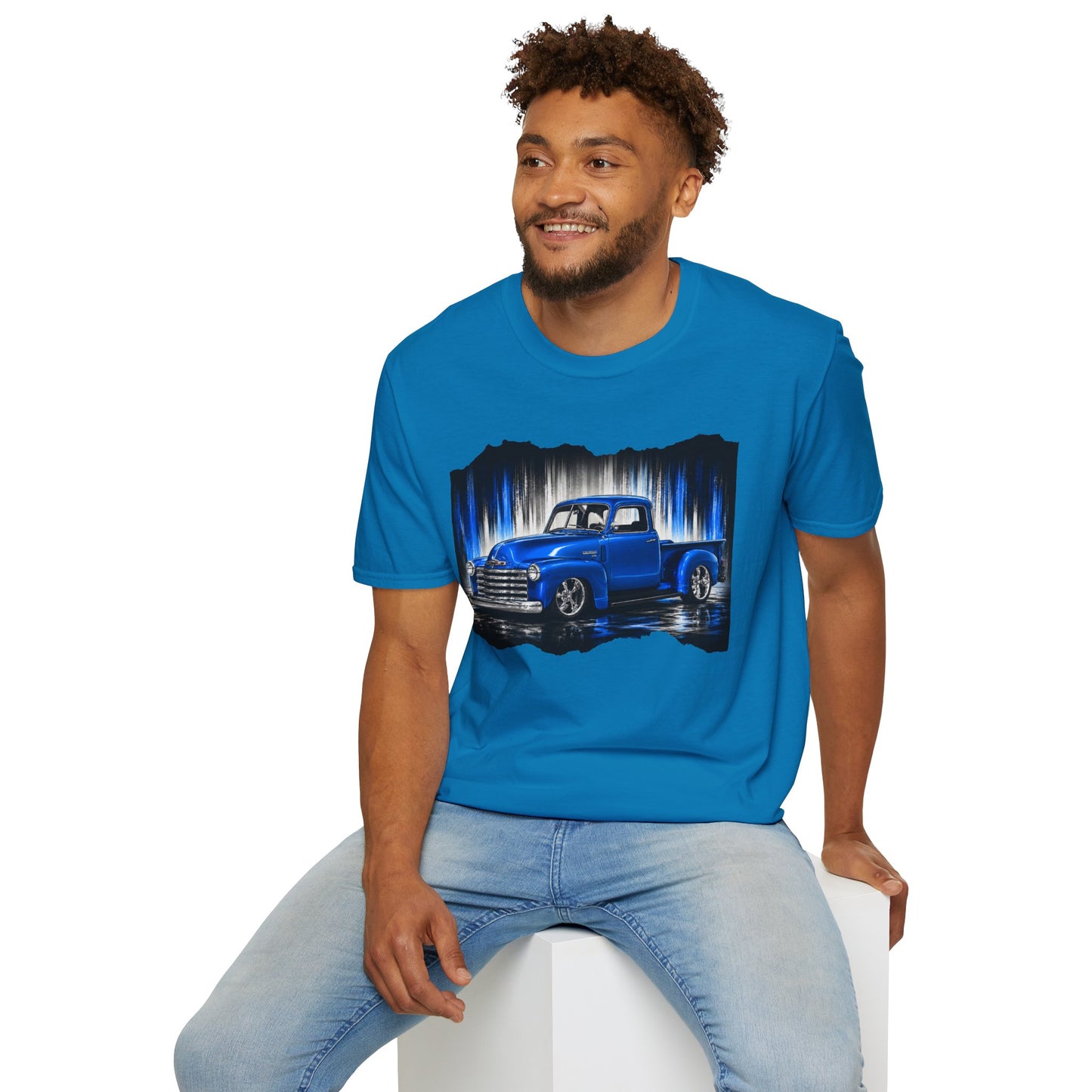 Vintage Truck Shirt, Blue Pickup Truck Tee, Classic Truck Graphic Shirt, Truck Enthusiast Gift, Retro Auto Unisex Tee