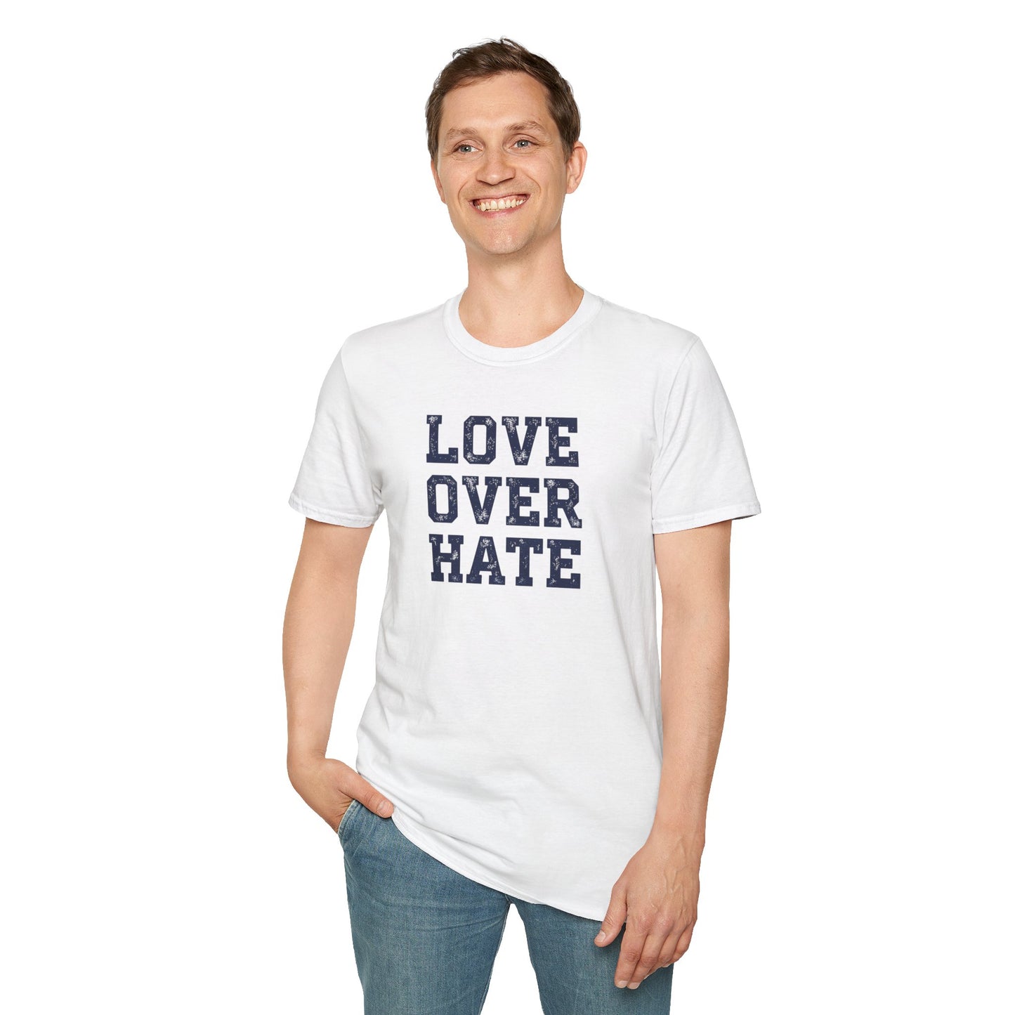 Love Over Hate T-Shirt – Inspirational Christian Shirt, Positive Message Tee, Motivational Faith Apparel