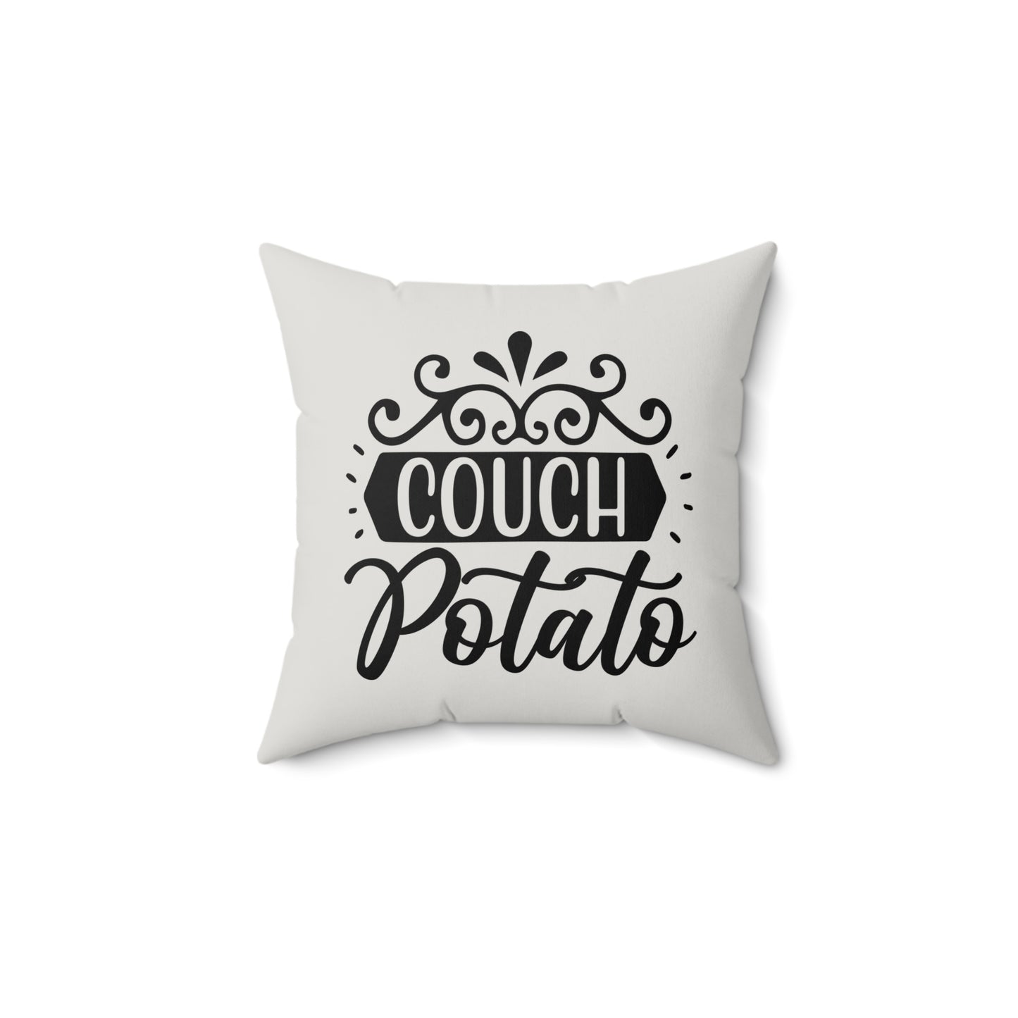Couch Potato Quote Pillow, Faux Suede Throw Cushion for Home Decor, Funny Gift for friends and family, Living Room Accent, Couch Pillow