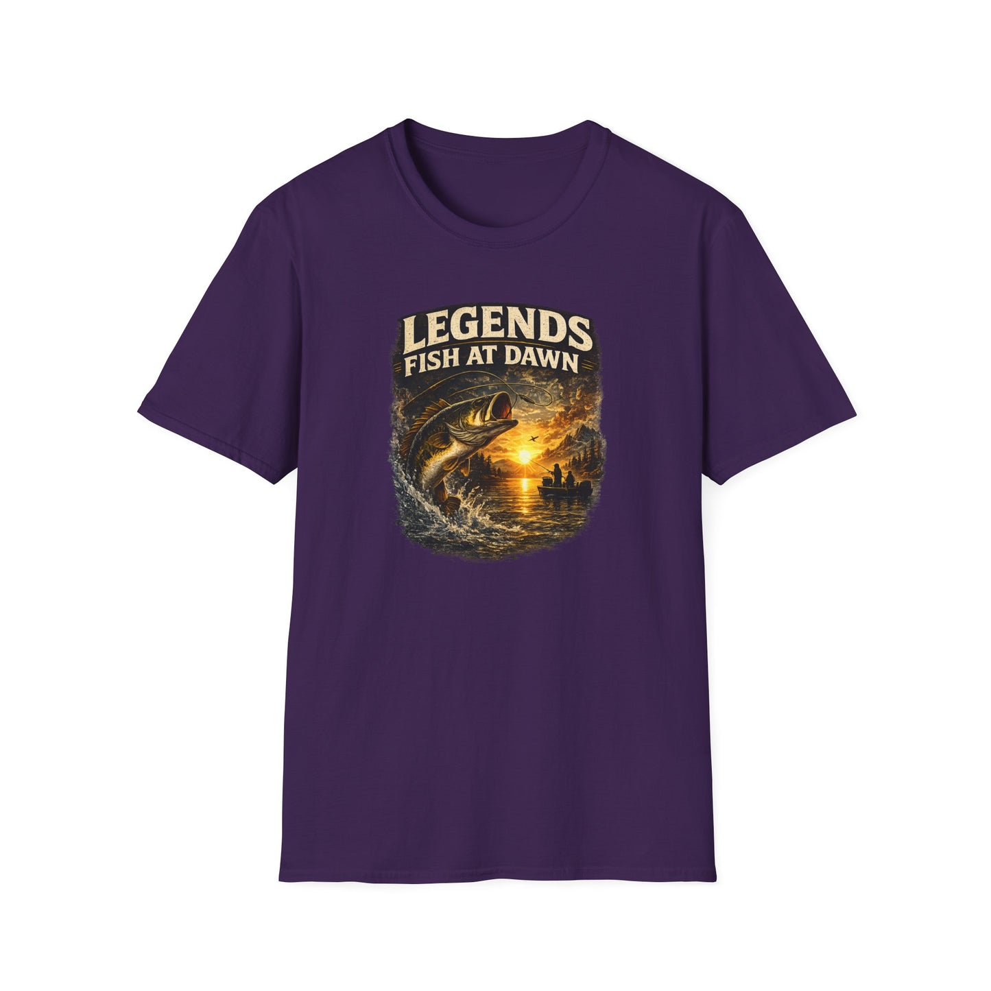 Fishing Shirt for Men, Legends Fish at Dawn Tee, Bass Fishing T-Shirt, Fisherman Gift, Fathers Day Shirt for Dad