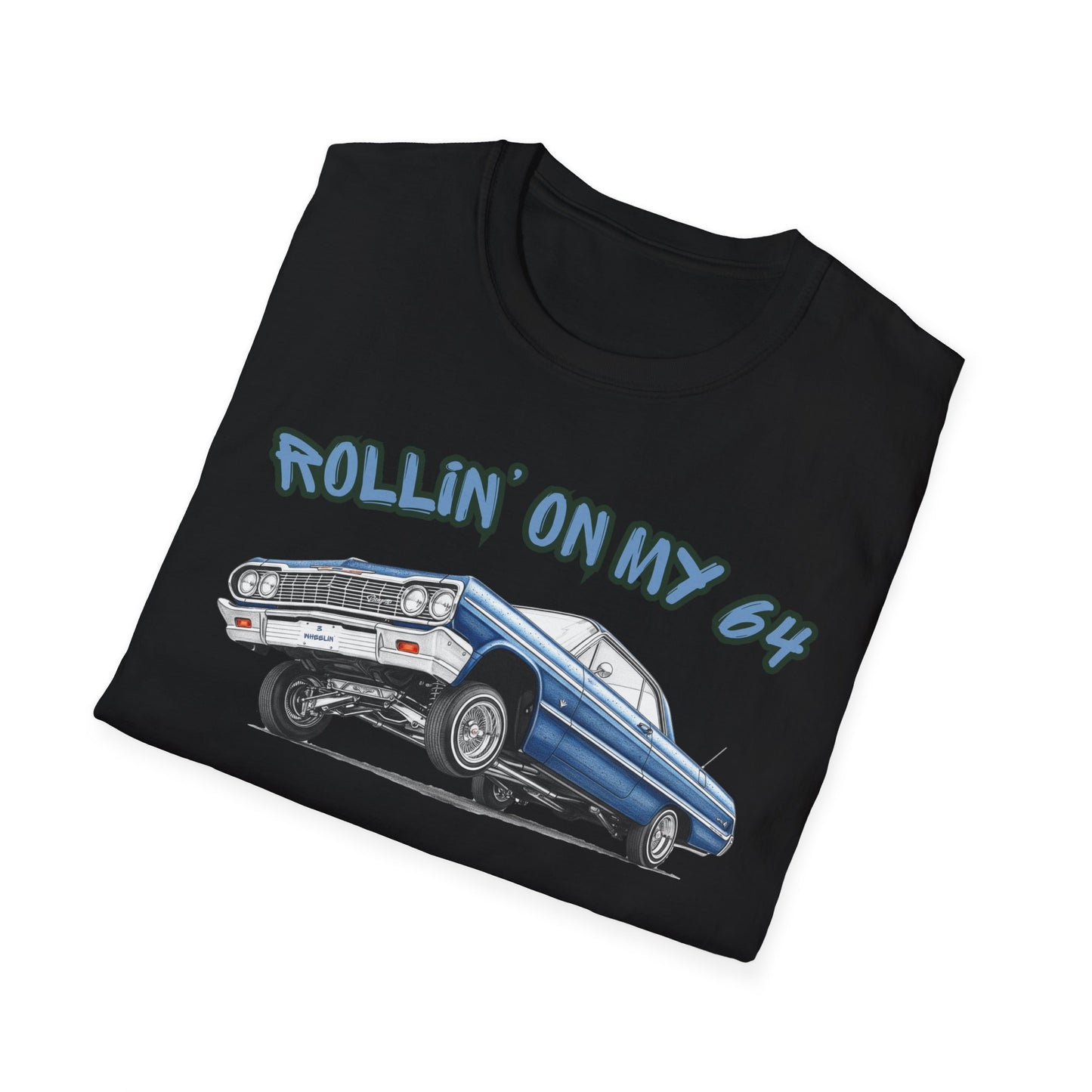 Lowrider Shirt, Rollin On My 64 Tee, Classic Car Graphic Shirt, Vintage Car Enthusiast Gift, Retro Auto Unisex Tee