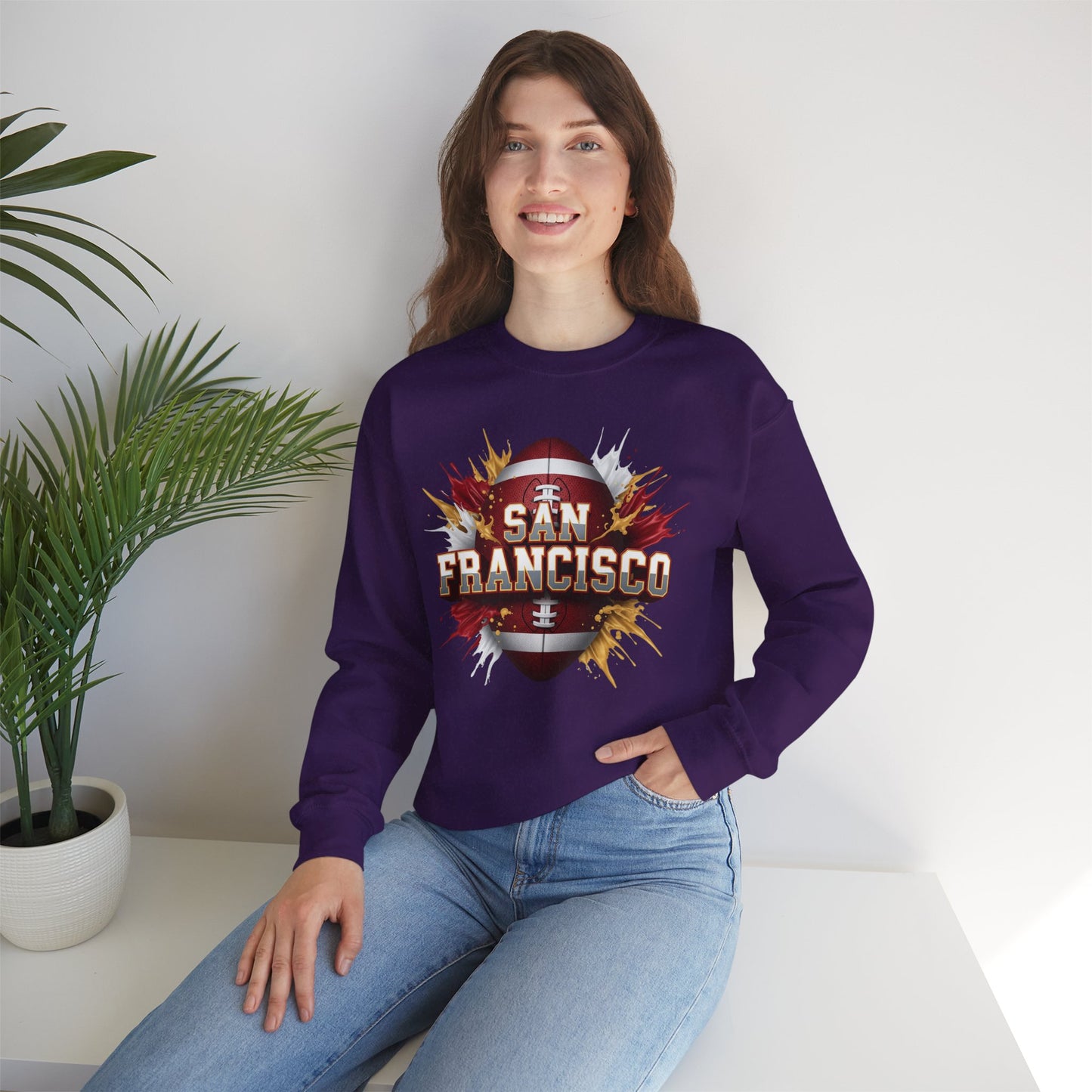 San Francisco Football Sweatshirt, San Francisco Team Sweatshirt, Football Gift for San Fran Fans, Game Day Fan Apparel, Football Fan Gift