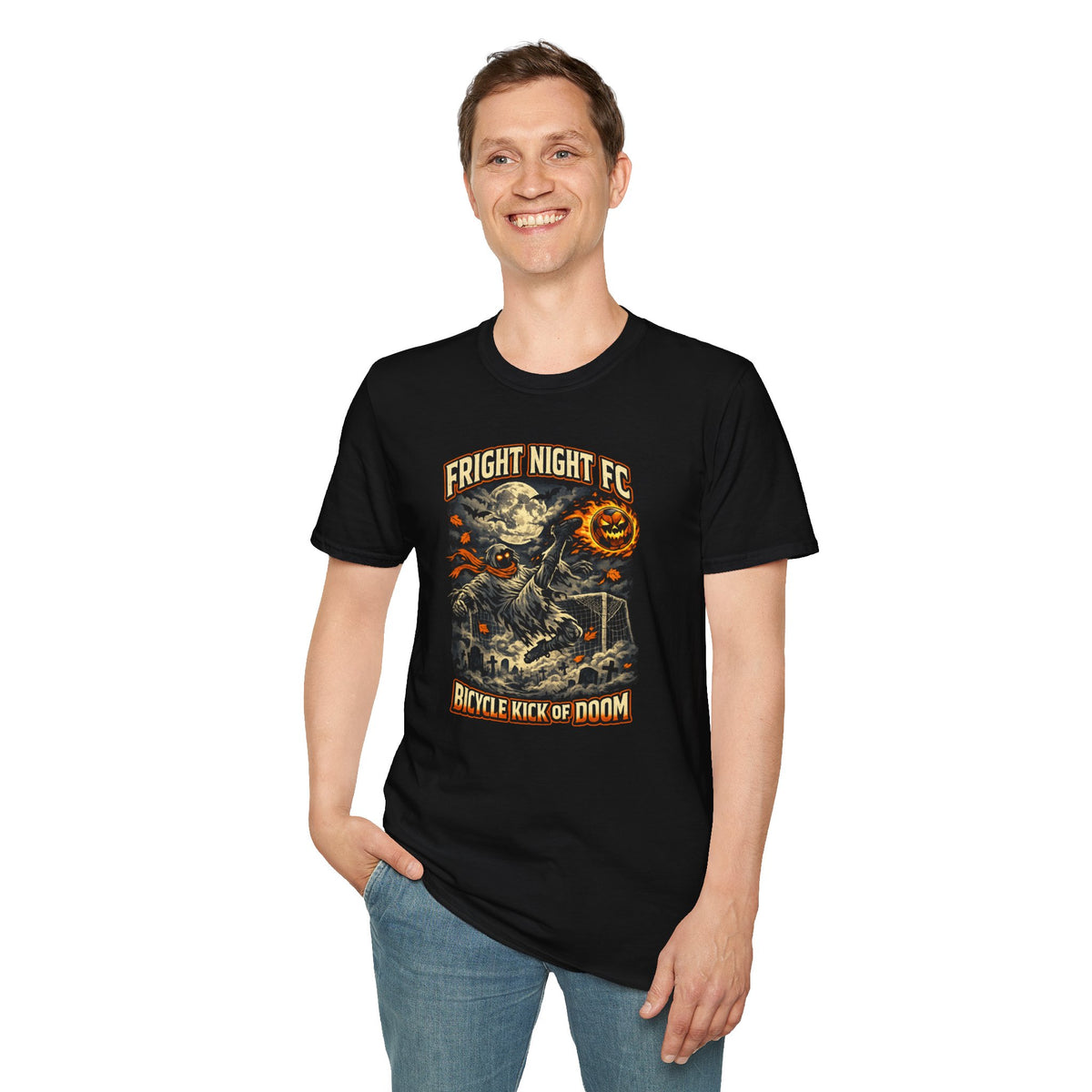 Halloween Soccer Shirt, Fright Night FC Tee, Mummy Soccer T-Shirt, Pumpkin Soccer Ball Shirt, Fall Sports Gift