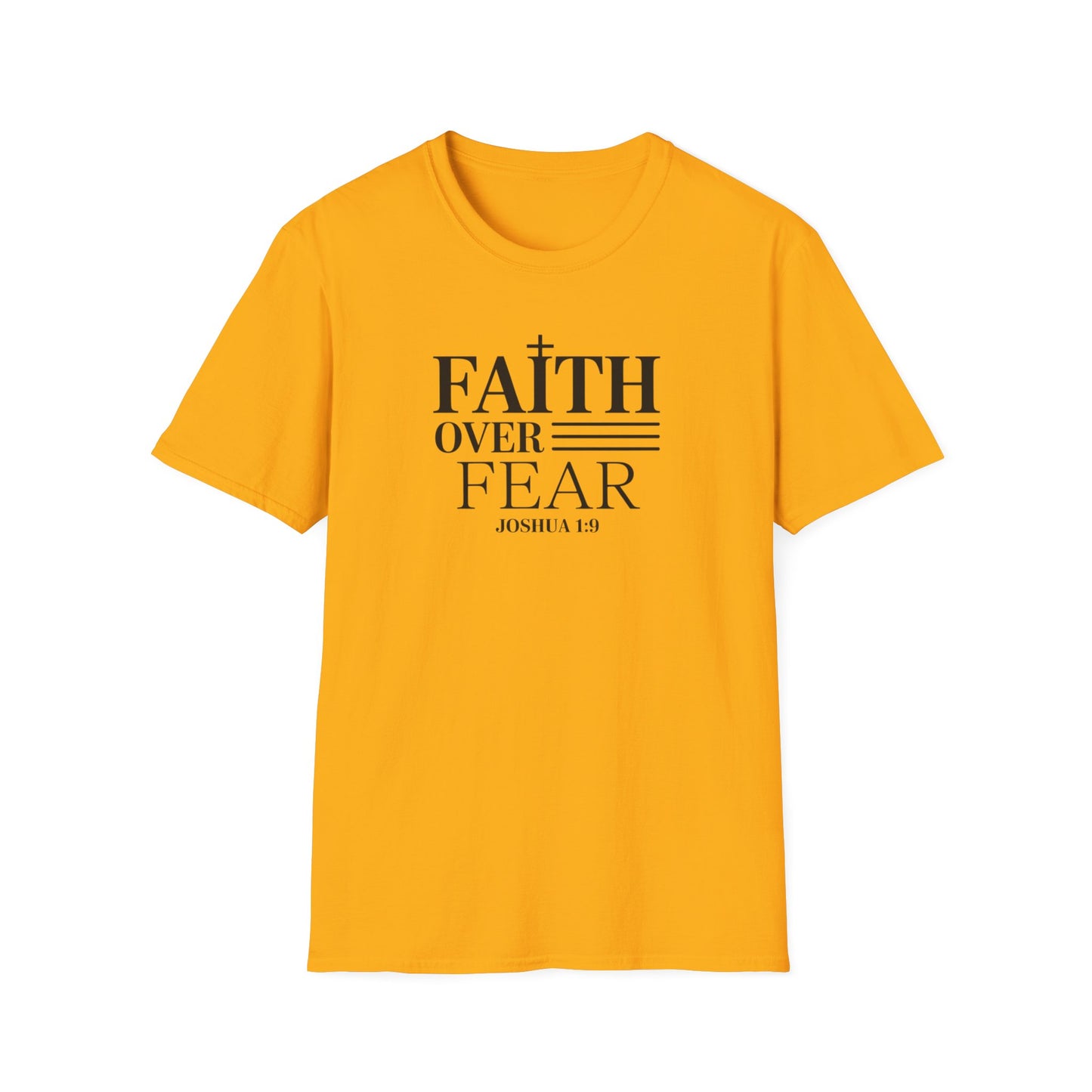 Faith Over Fear T-Shirt – Joshua 1:9 Bible Verse Shirt, Christian Inspirational Scripture Tee